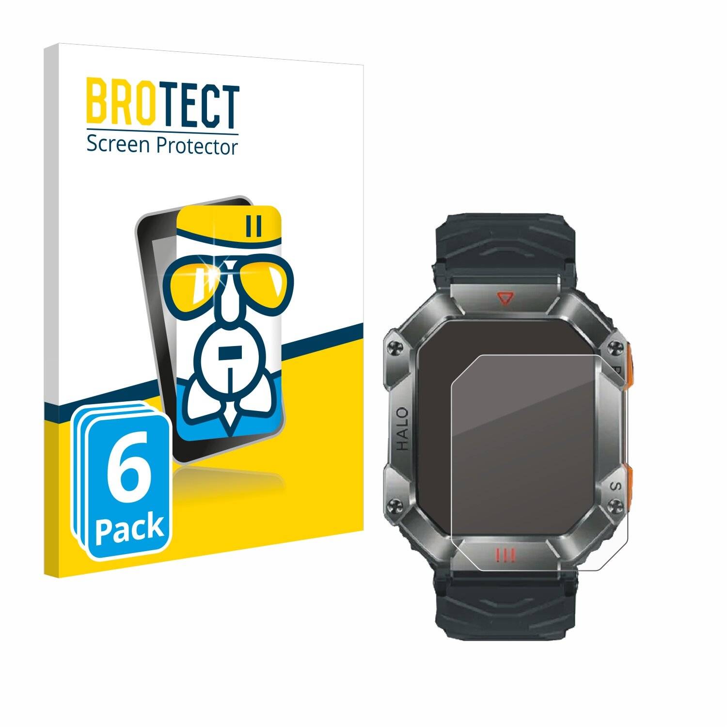 6x BROTECT AirGlass Glas Panzer-Folie für Ineyes Smartwatch 2 -