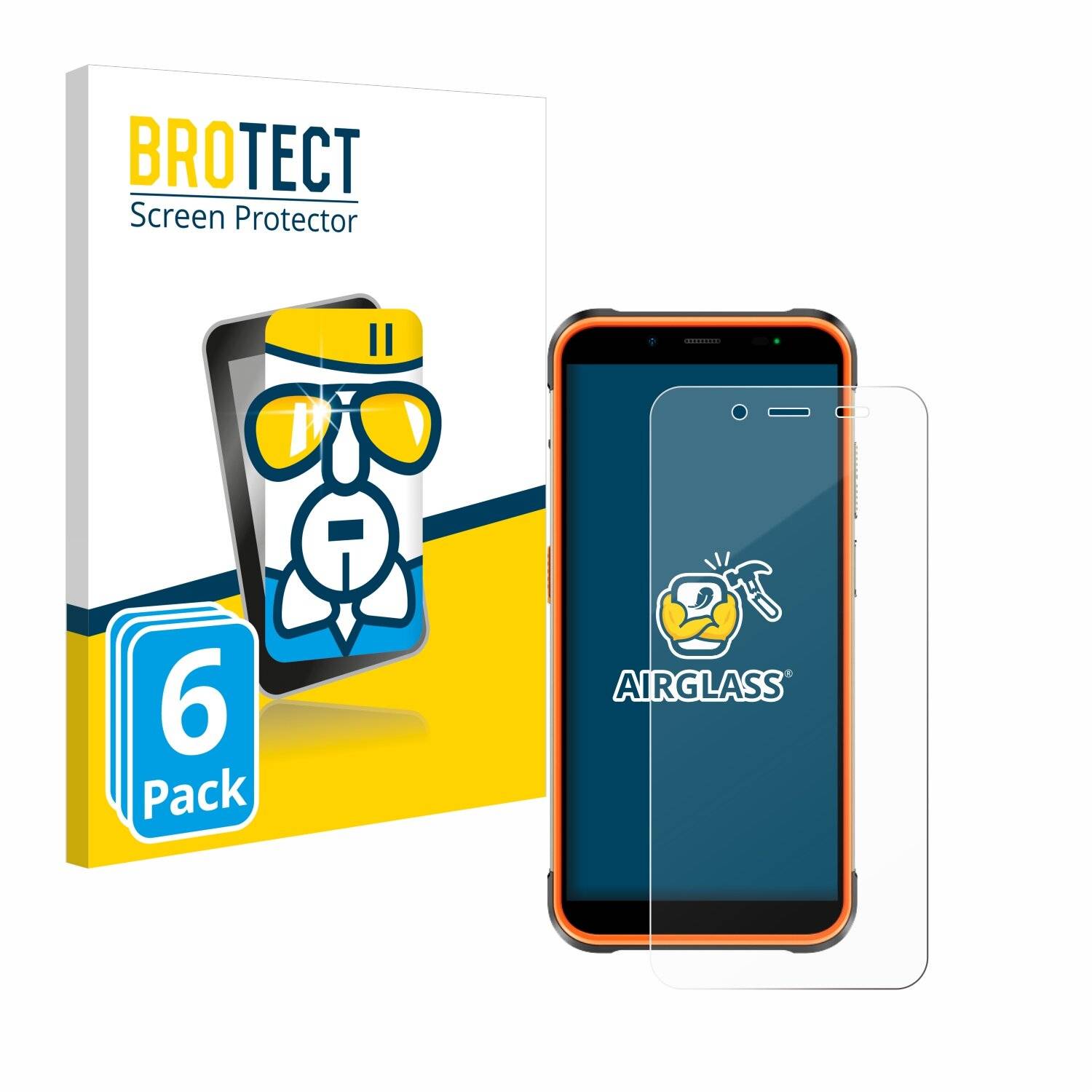 6x BROTECT AirGlass Glas Panzer-Folie für Ulefone Power Armor 16S -