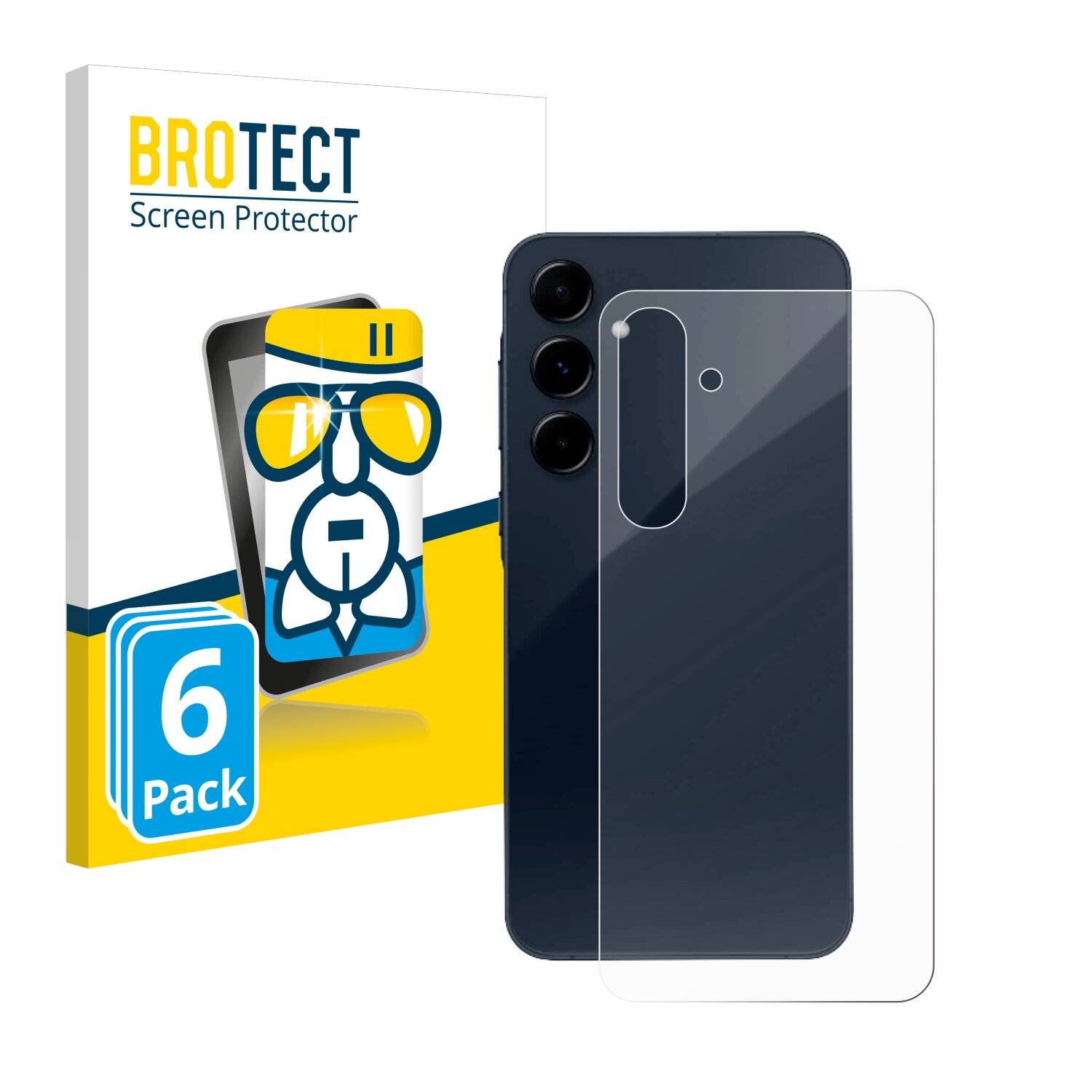 6x BROTECT AirGlass Glas Panzer-Folie für Samsung Galaxy A55 5G (Rückseite) -