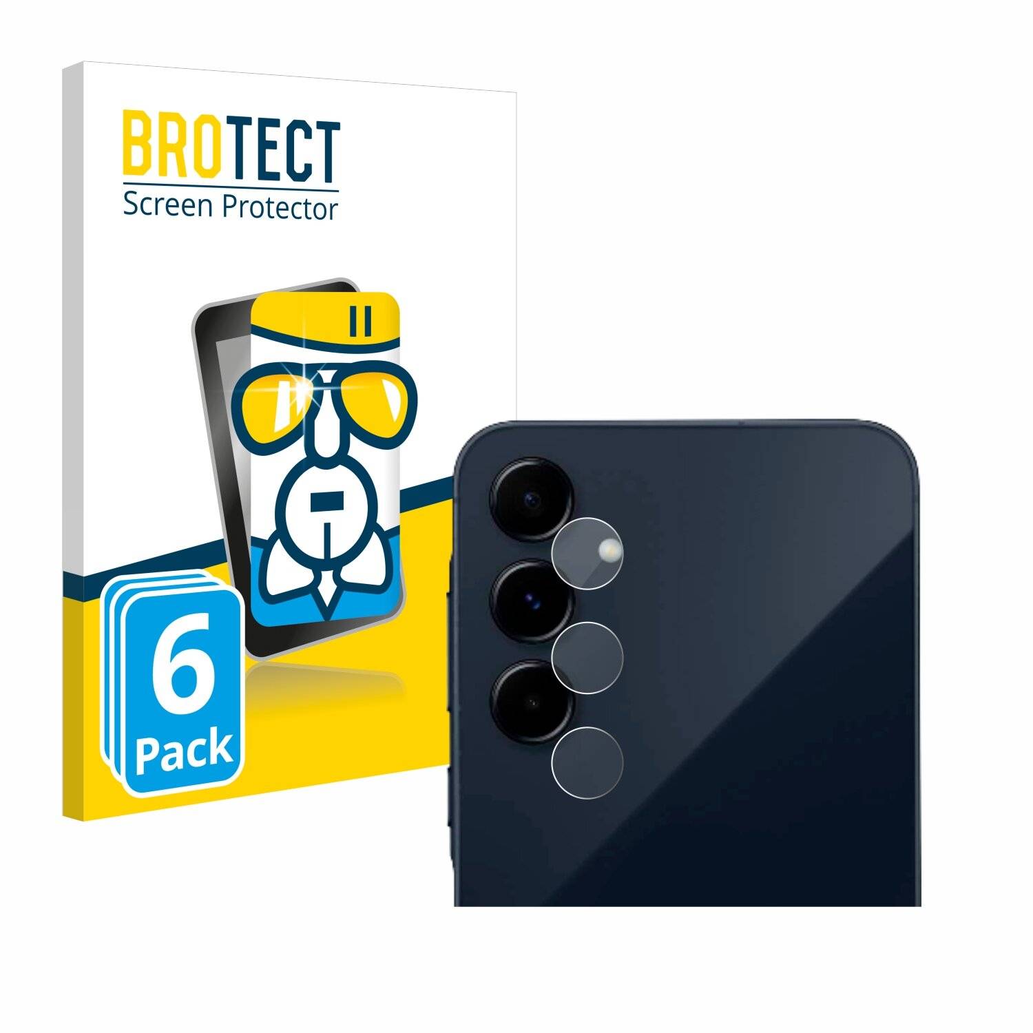 6x BROTECT AirGlass Glas Panzer-Folie für Samsung Galaxy A35 5G (NUR Kameraschutz) -