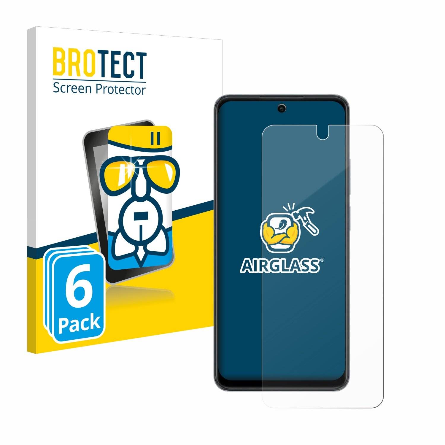 6x BROTECT AirGlass Glas Panzer-Folie für realme C65 -