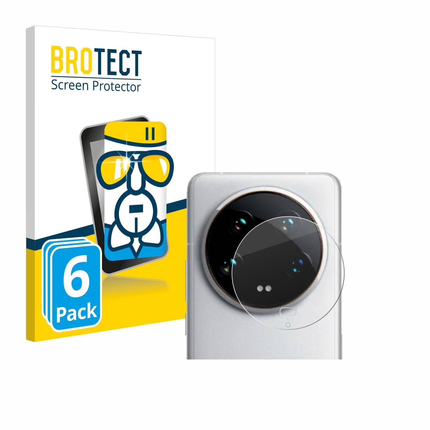 6x BROTECT AirGlass Glas Panzer-Folie für Xiaomi 14 Ultra (NUR Kameraschutz) -