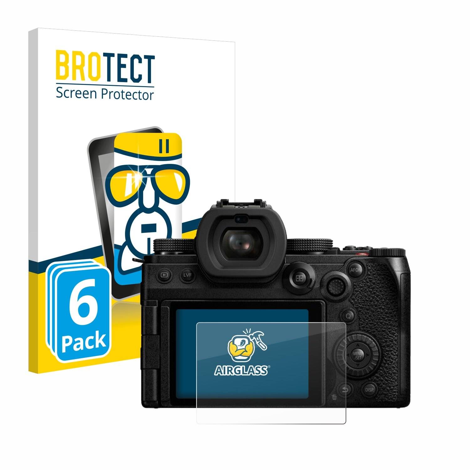 6x BROTECT AirGlass Glas Panzer-Folie für Panasonic Lumix DC-S5II -