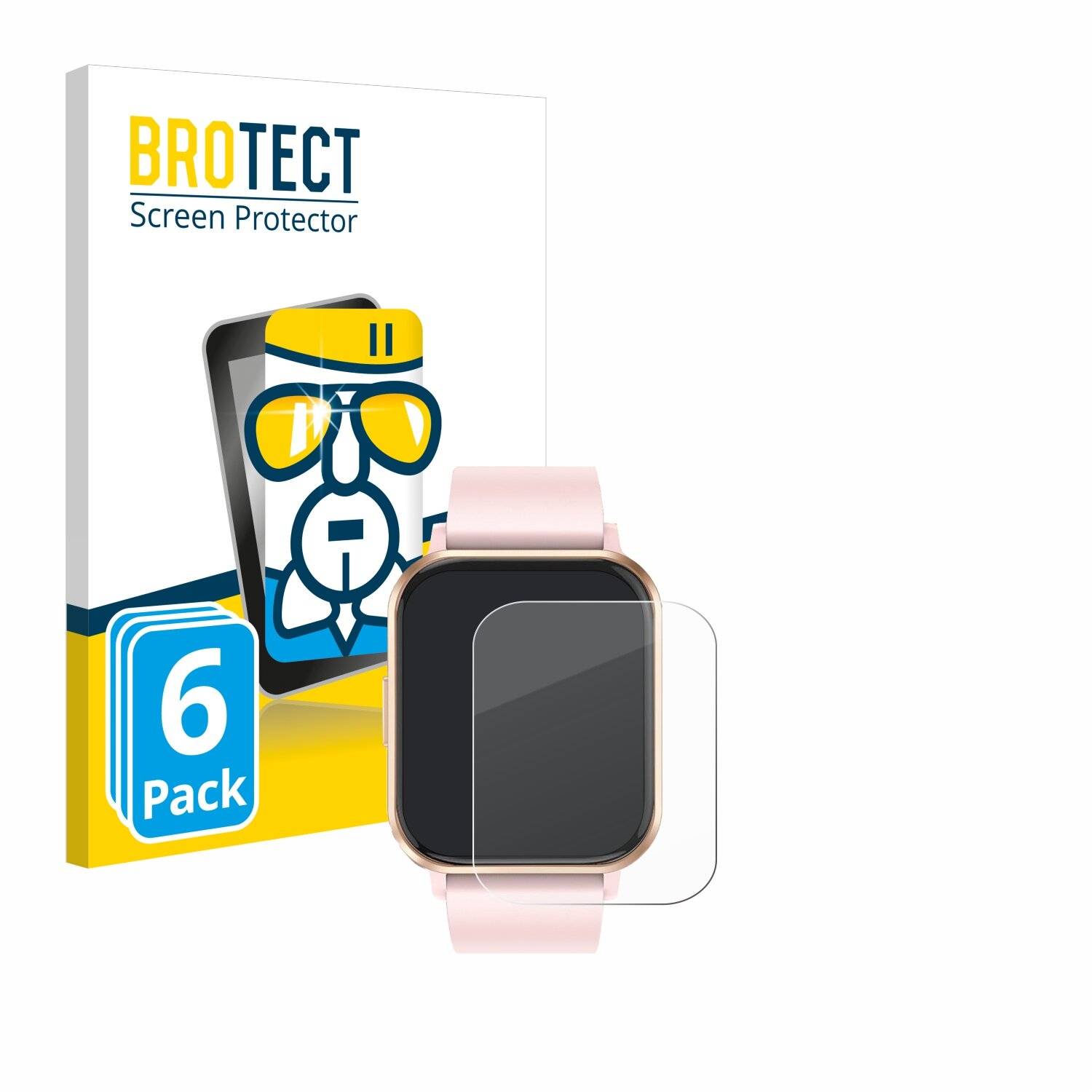 6x BROTECT AirGlass Glas Panzer-Folie für walkbee Smartwatch 1.83 -