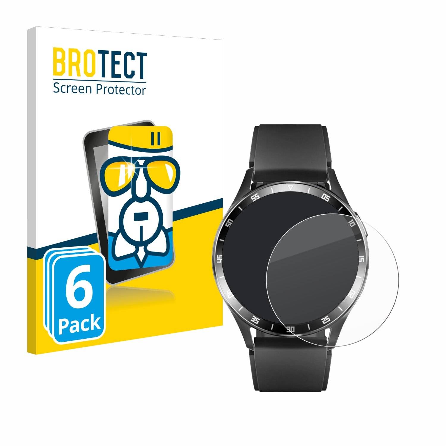 6x BROTECT AirGlass Glas Panzer-Folie für usogood Smartwatch 1.39 -