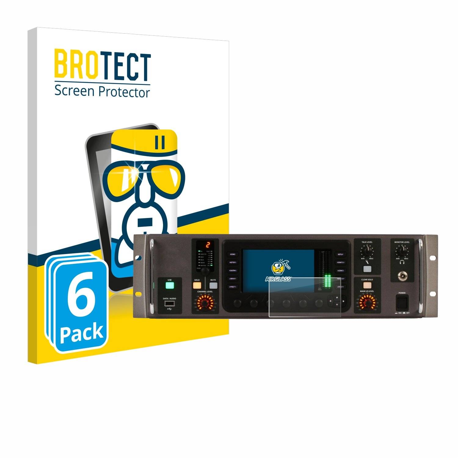 6x BROTECT AirGlass Glas Panzer-Folie für Behringer X32 Rack -