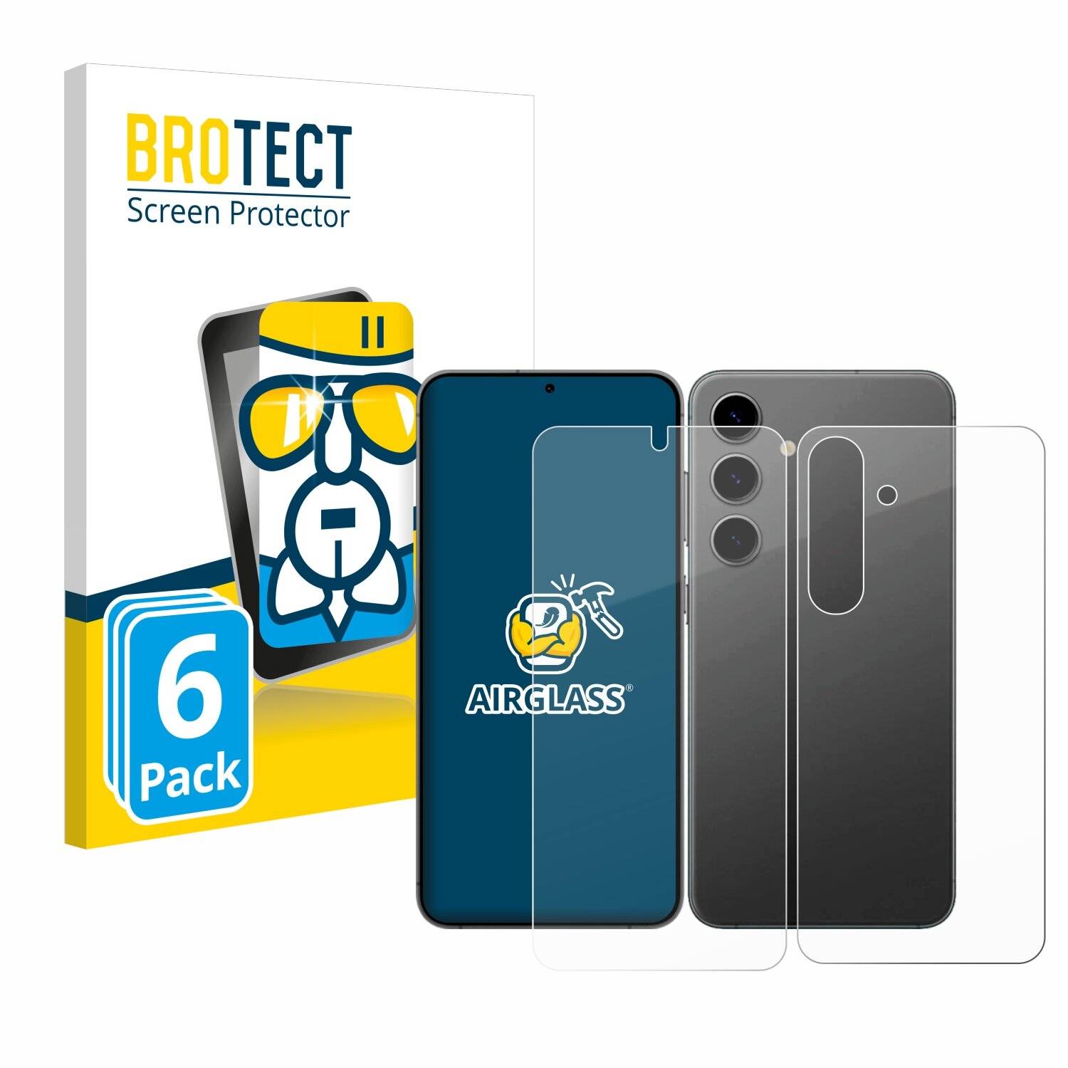 6x BROTECT AirGlass Glas Panzer-Folie für Samsung Galaxy S24 Enterprise Edition