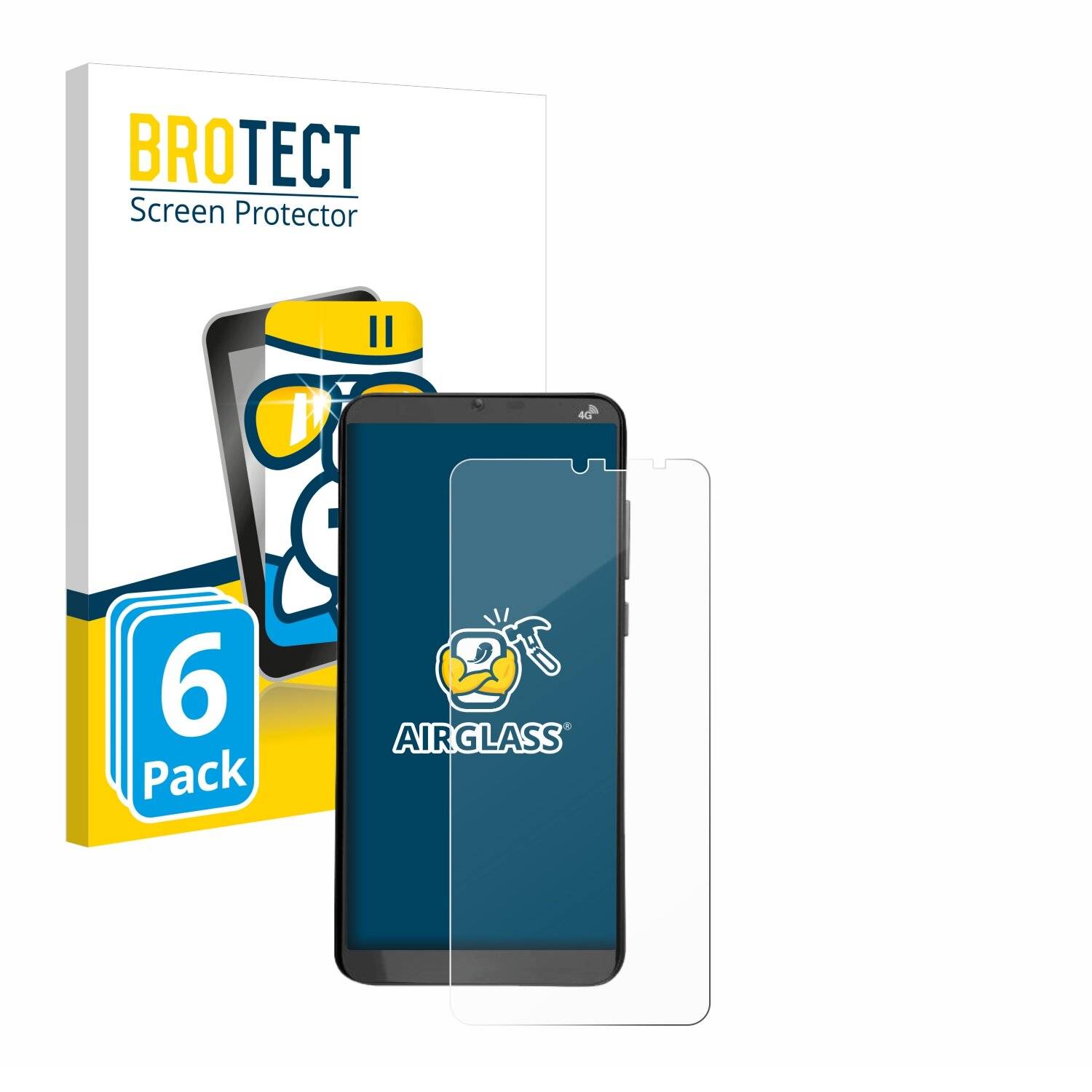 6x BROTECT AirGlass Glas Panzer-Folie für Brondi Amico XL -