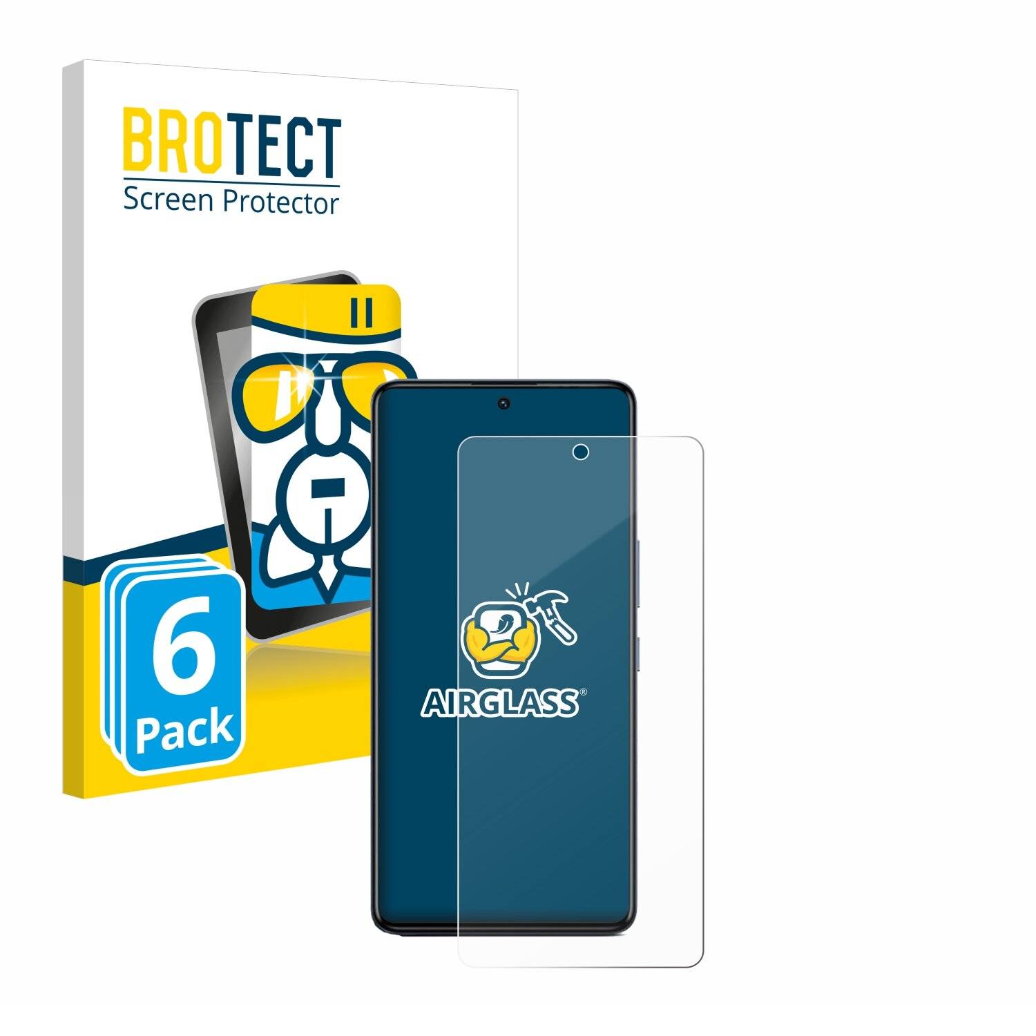 6x BROTECT AirGlass Glas Panzer-Folie für Infinix GT 20 Pro -