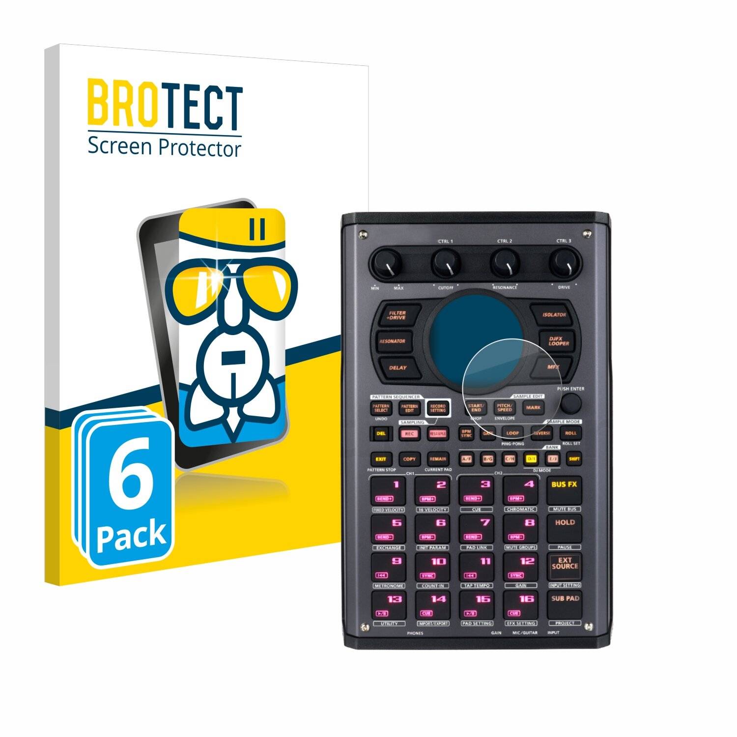 6x BROTECT AirGlass Glas Panzer-Folie für Roland SP-404MKII -