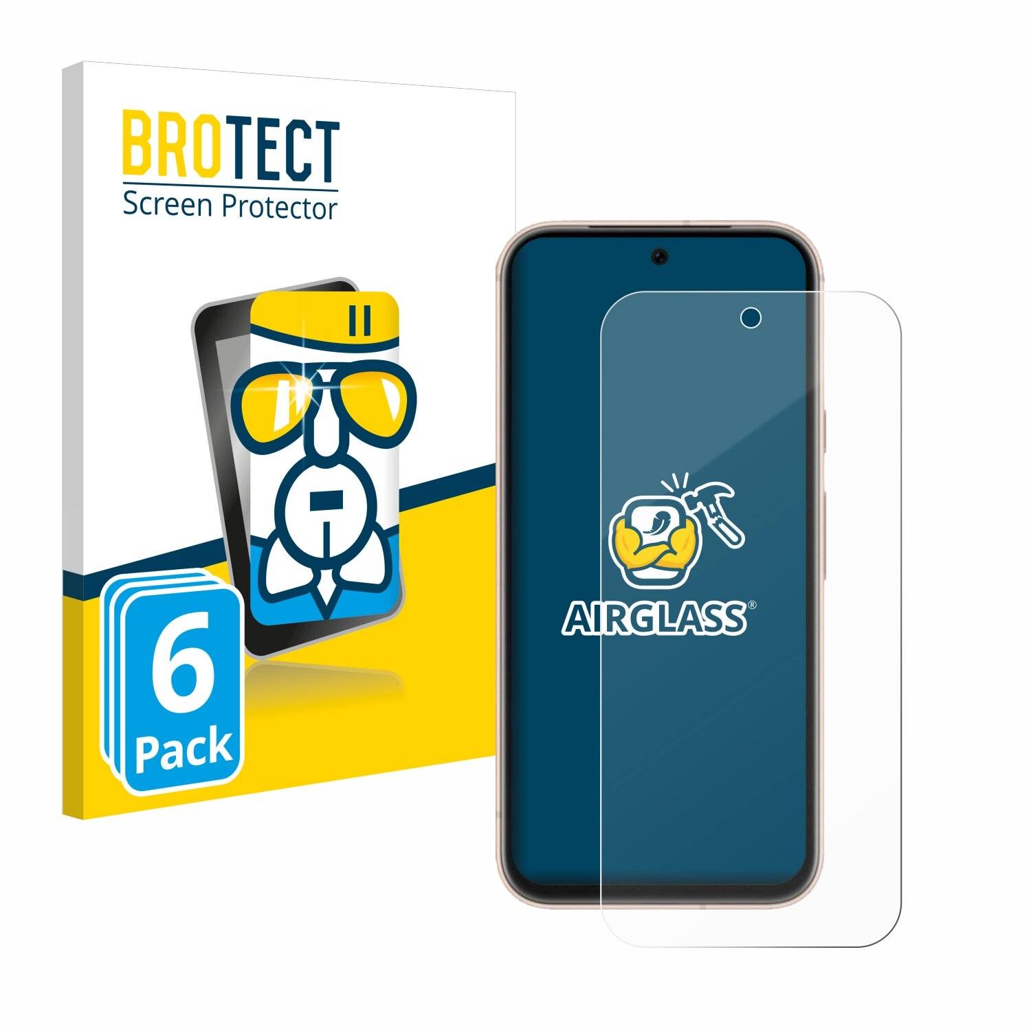 6x BROTECT AirGlass Glas Panzer-Folie für Google Pixel 8a -