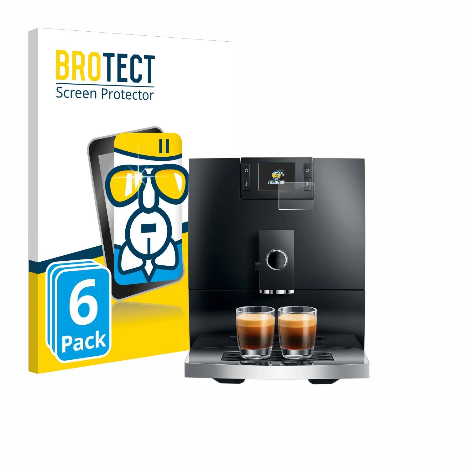 6x BROTECT AirGlass Glas Panzer-Folie für Jura C8 -