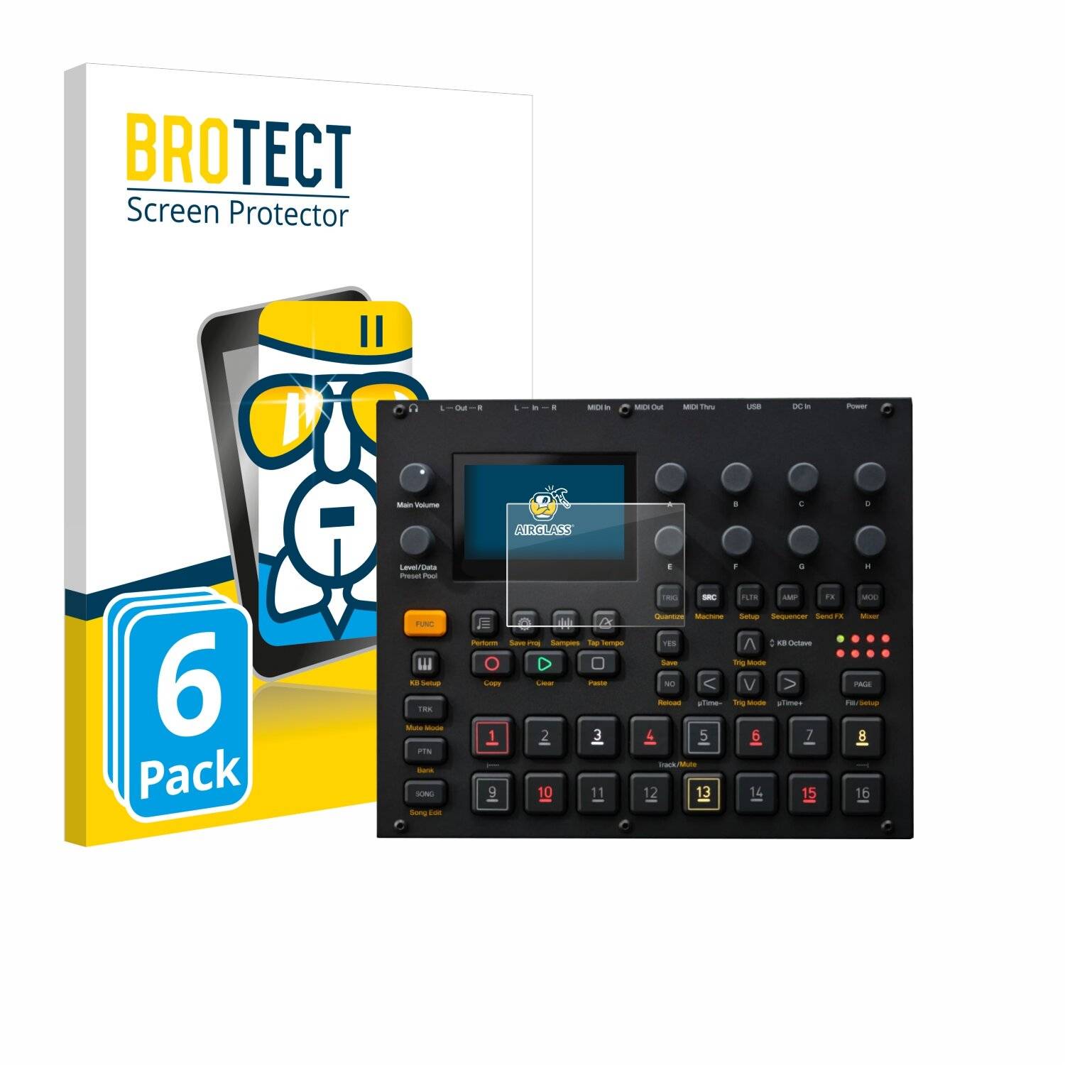 6x BROTECT AirGlass Glas Panzer-Folie für Elektron Digitakt II -