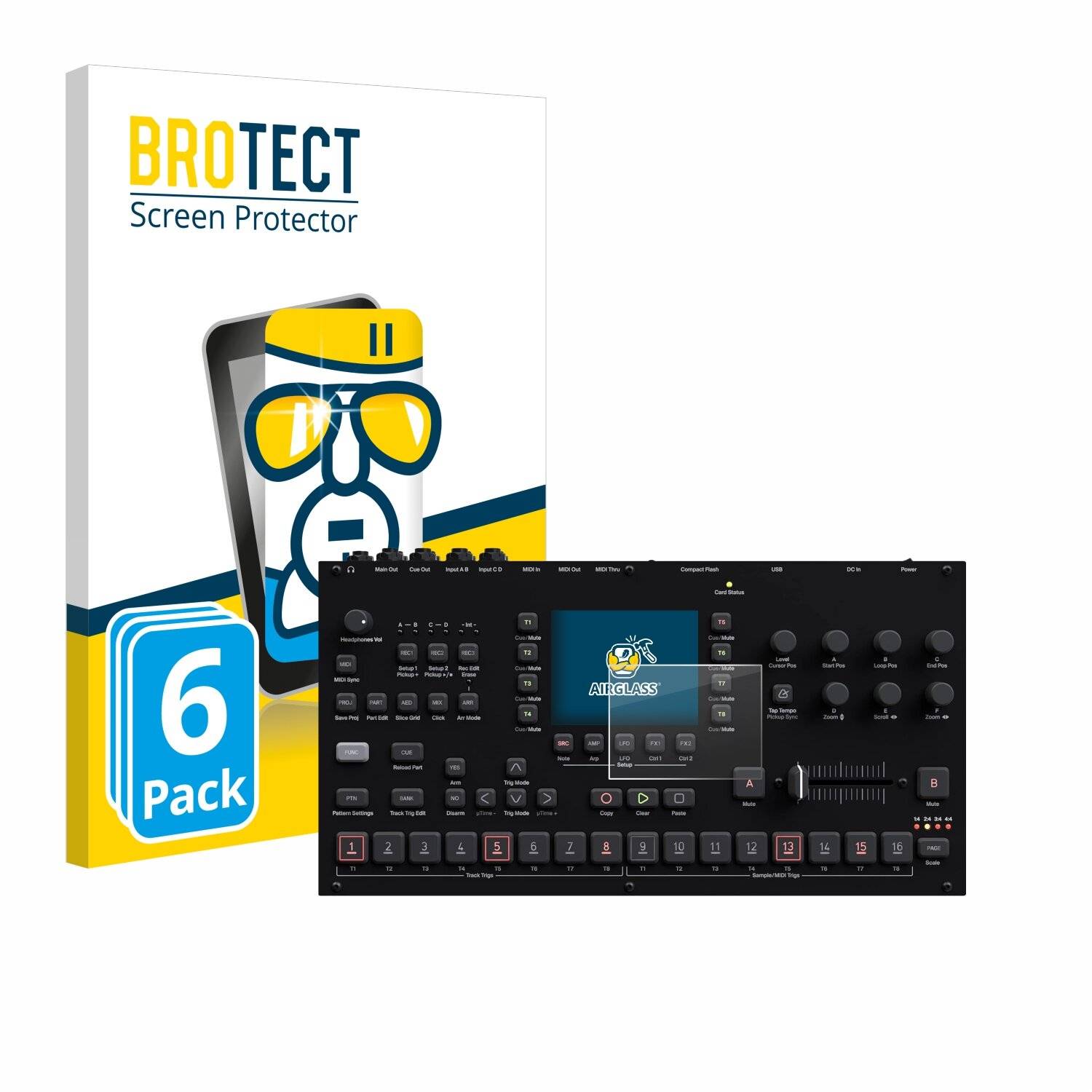 6x BROTECT AirGlass Glas Panzer-Folie für Elektron Octatrack MKII -