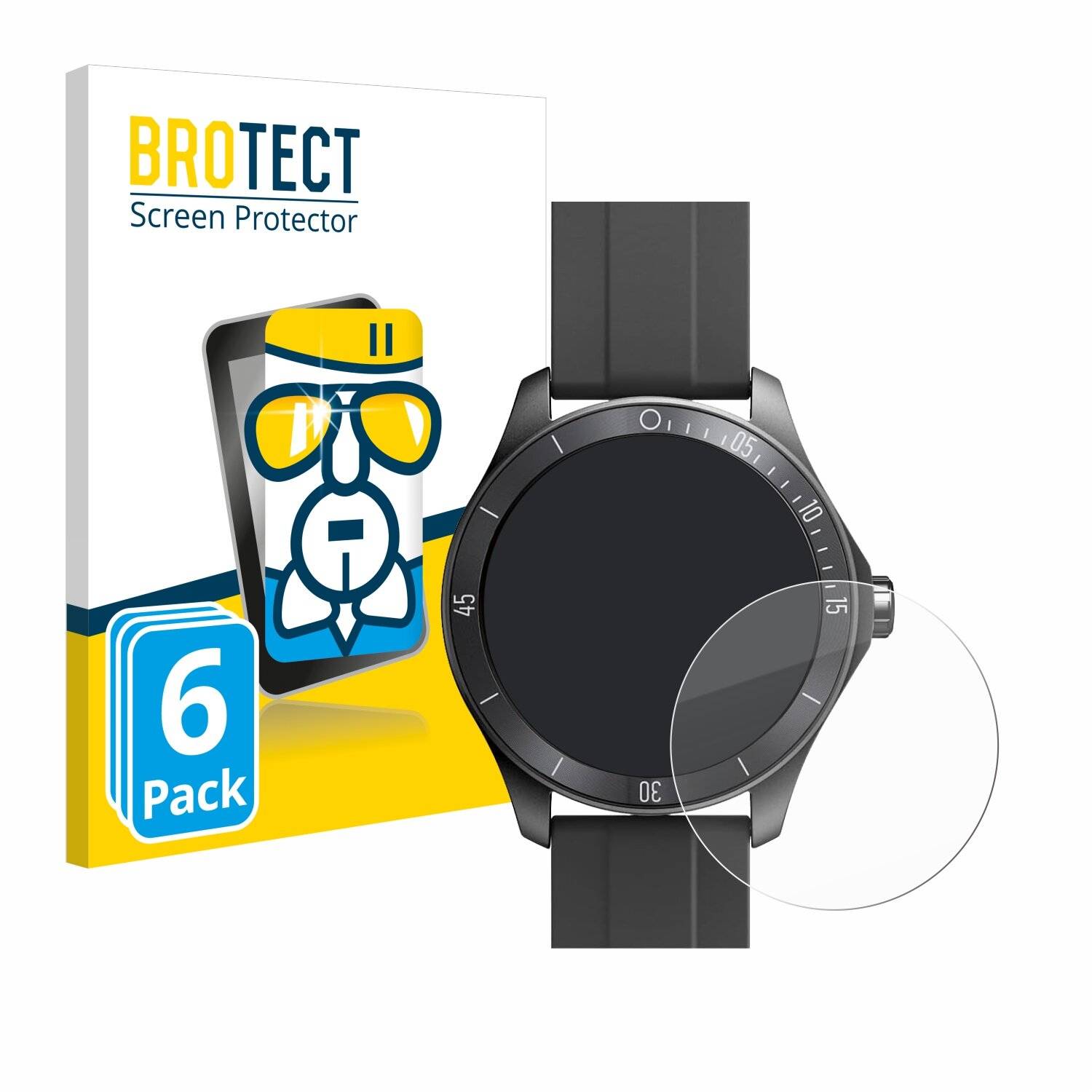 6x BROTECT AirGlass Glas Panzer-Folie für Toobur IDW18 -