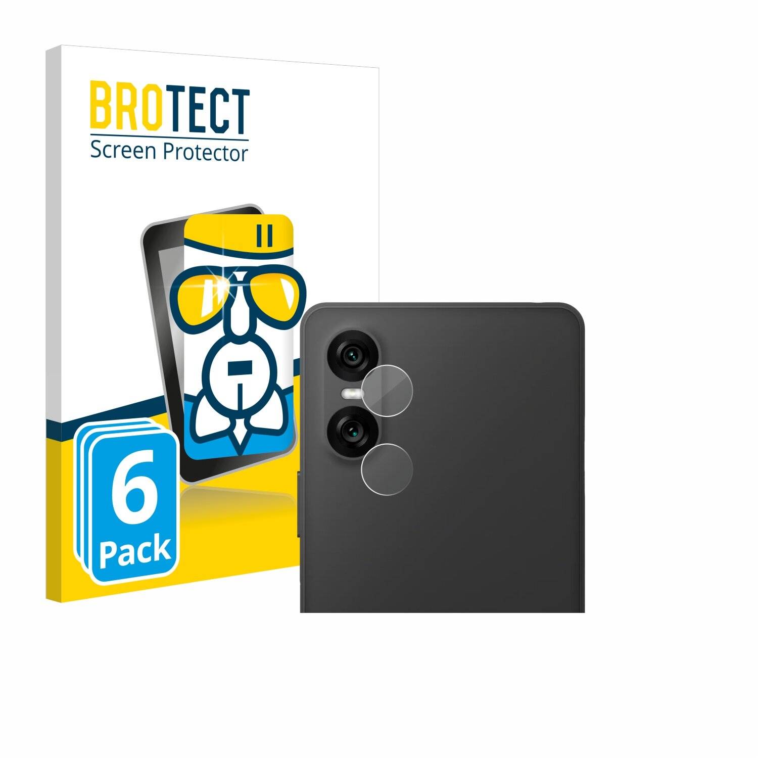 6x BROTECT AirGlass Glas Panzer-Folie für Sony Xperia 10 VI (NUR Kameraschutz) -