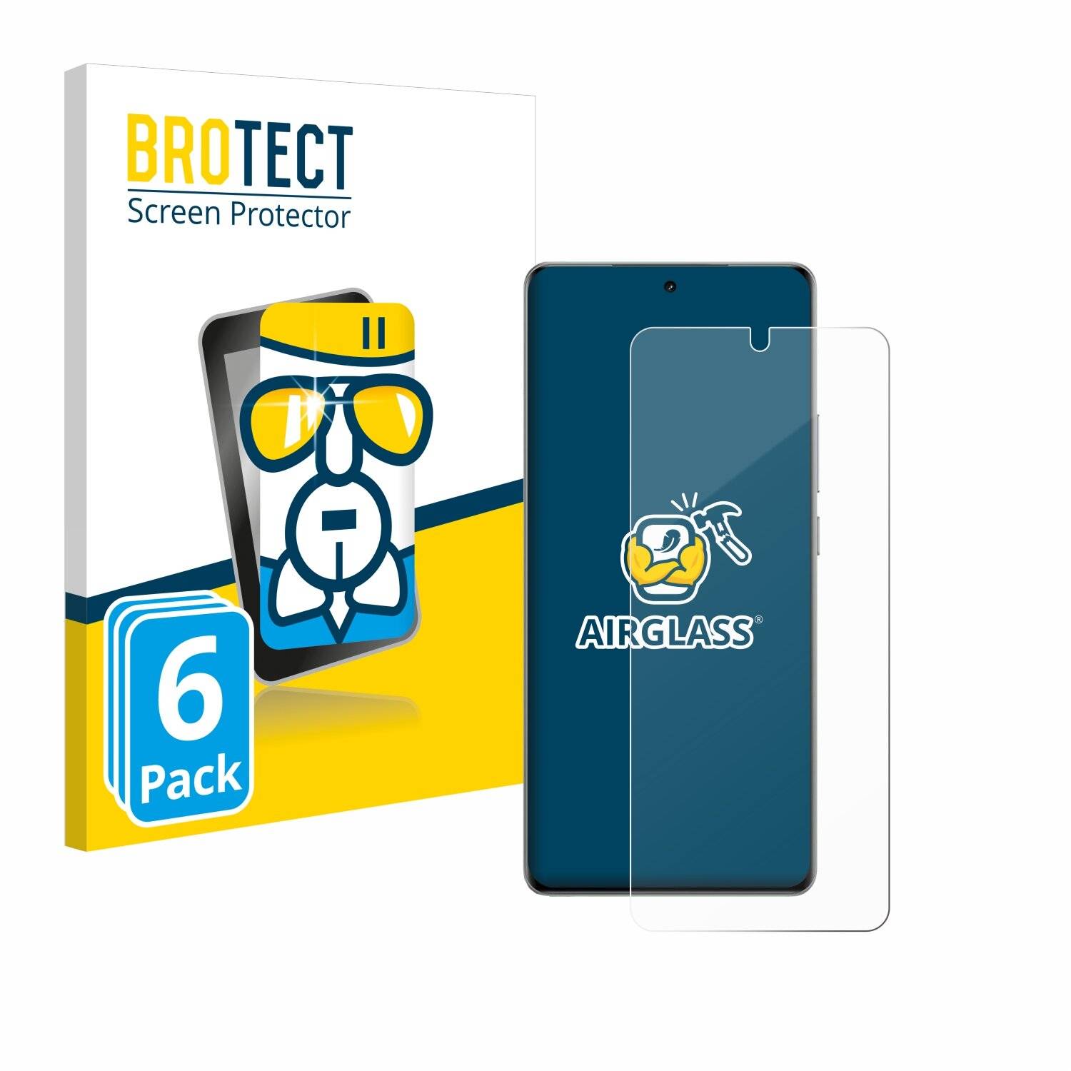 6x BROTECT AirGlass Glas Panzer-Folie für realme GT 6 -