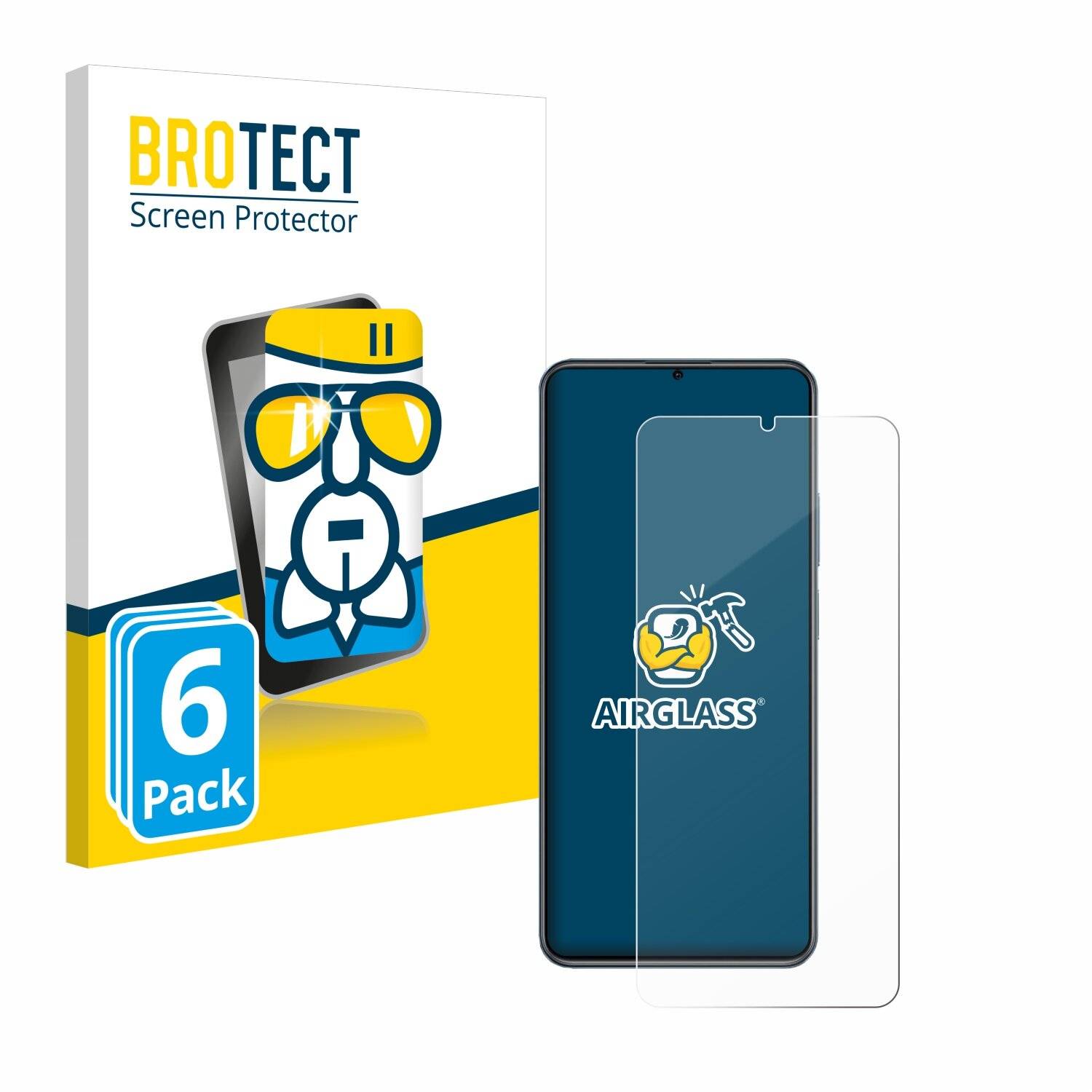 6x BROTECT AirGlass Glas Panzer-Folie für realme N63 -