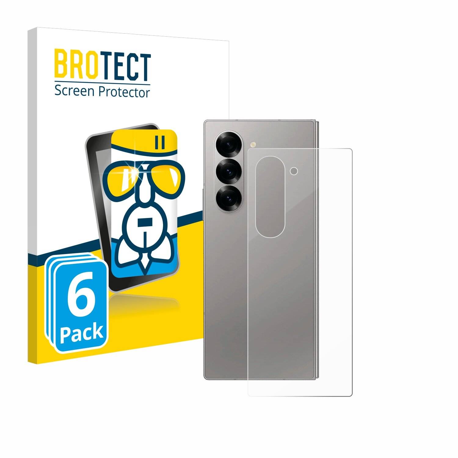 6x BROTECT AirGlass Glas Panzer-Folie für Samsung Galaxy Z Fold 6 5G (Rückseite) -