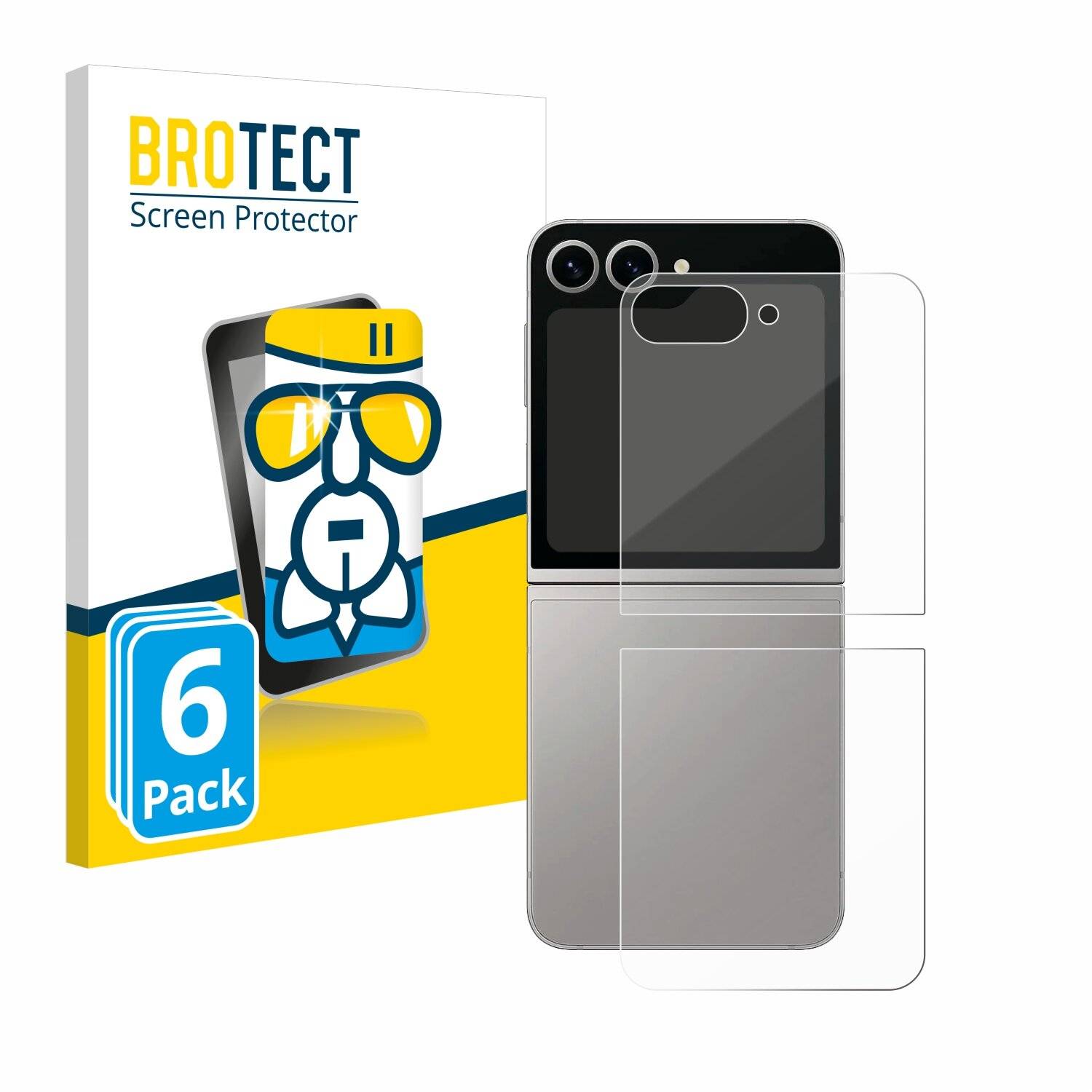 6x BROTECT AirGlass Glas Panzer-Folie für Samsung Galaxy Z Flip6 (Rückseite) -
