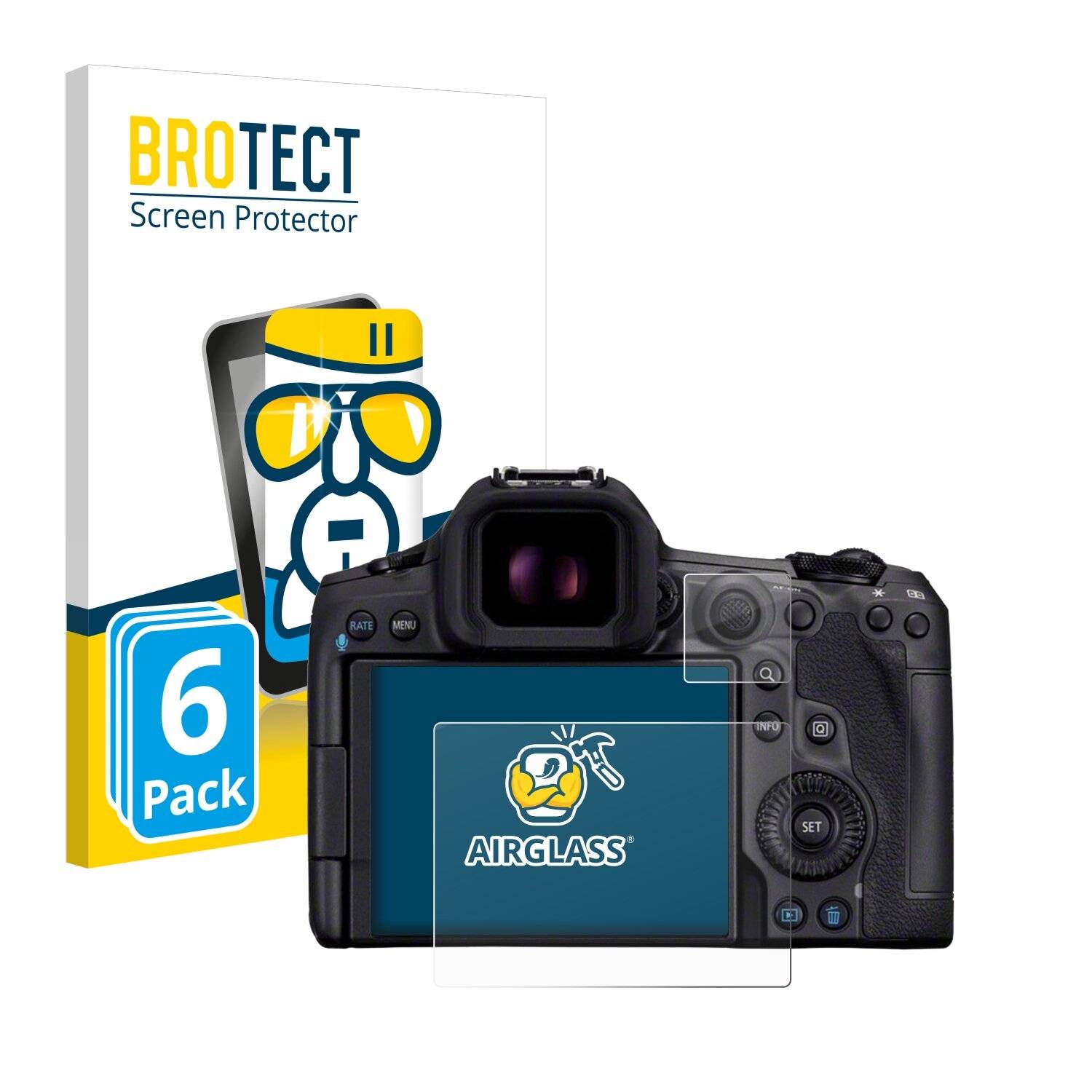 6x BROTECT AirGlass Glas Panzer-Folie für Canon EOS R5 Mark II -