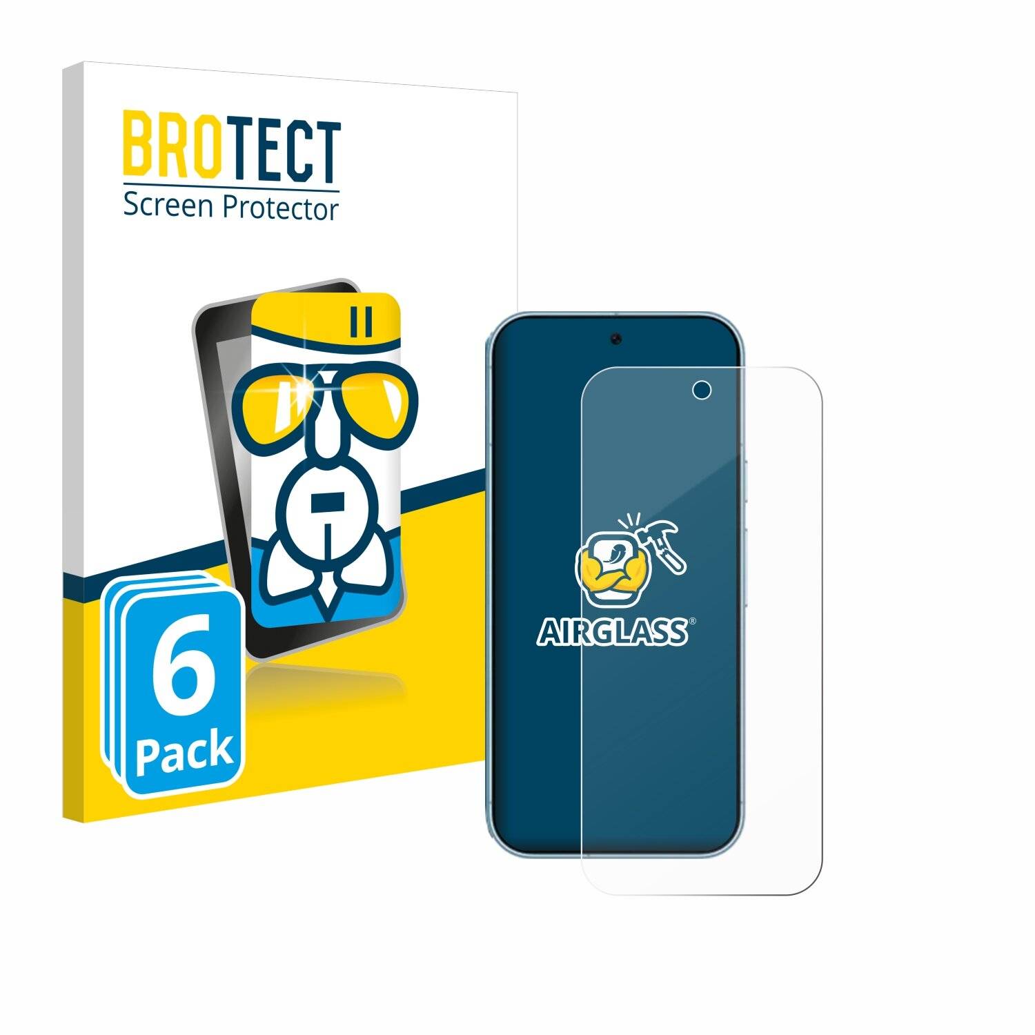 6x BROTECT AirGlass Glas Panzer-Folie für Google Pixel 9 Pro -