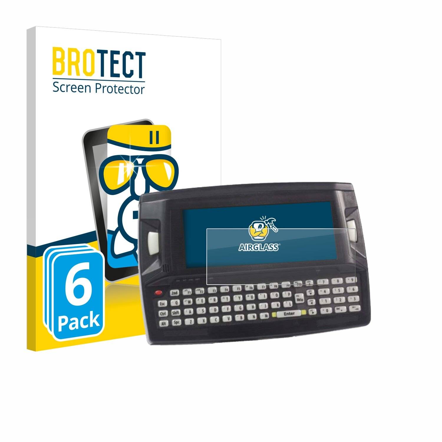 6x BROTECT AirGlass Glas Panzer-Folie für Honeywell LXE VX3 Plus -