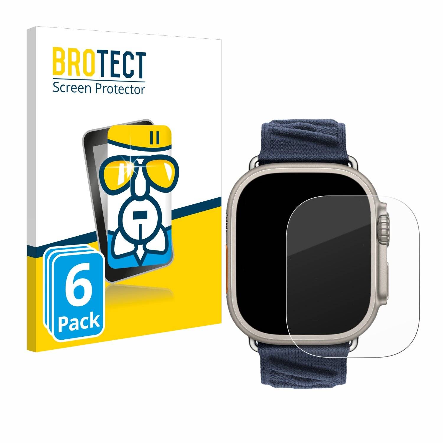 6x BROTECT AirGlass Glas Panzer-Folie für Apple Watch Hermès Ultra 2 -