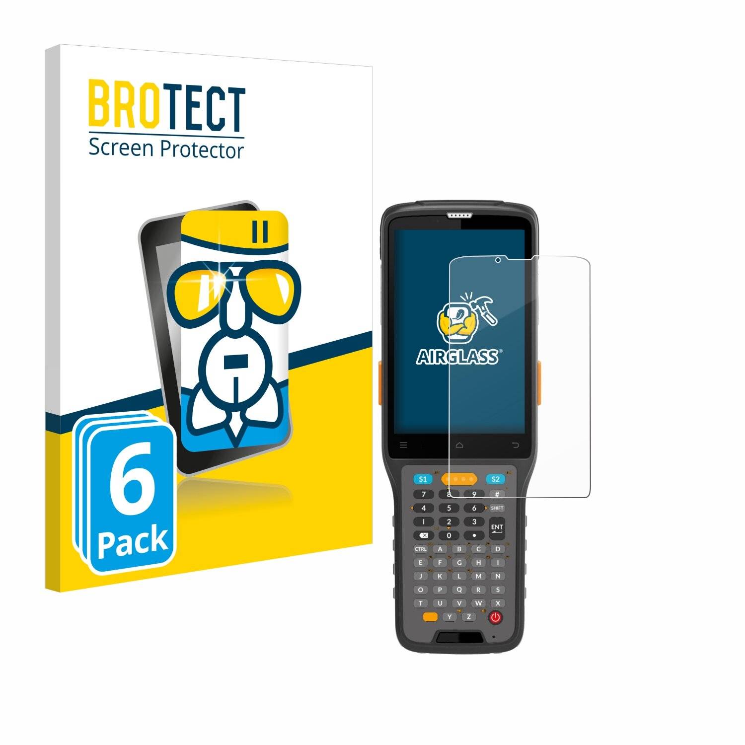 6x BROTECT AirGlass Glas Panzer-Folie für Newland N7 Cachalot Pro -