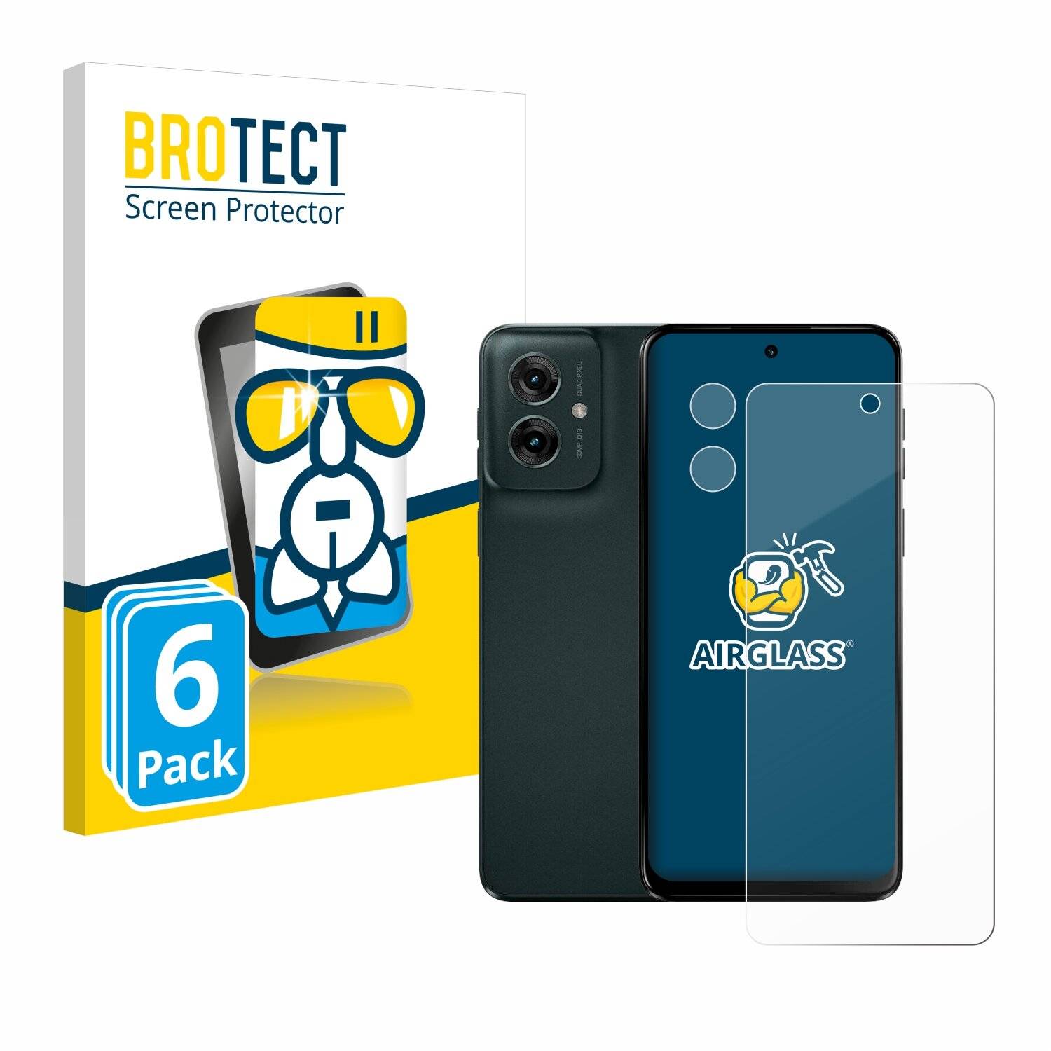 6x BROTECT AirGlass Glas Panzer-Folie für Motorola Moto G55 (Display+Kamera) -