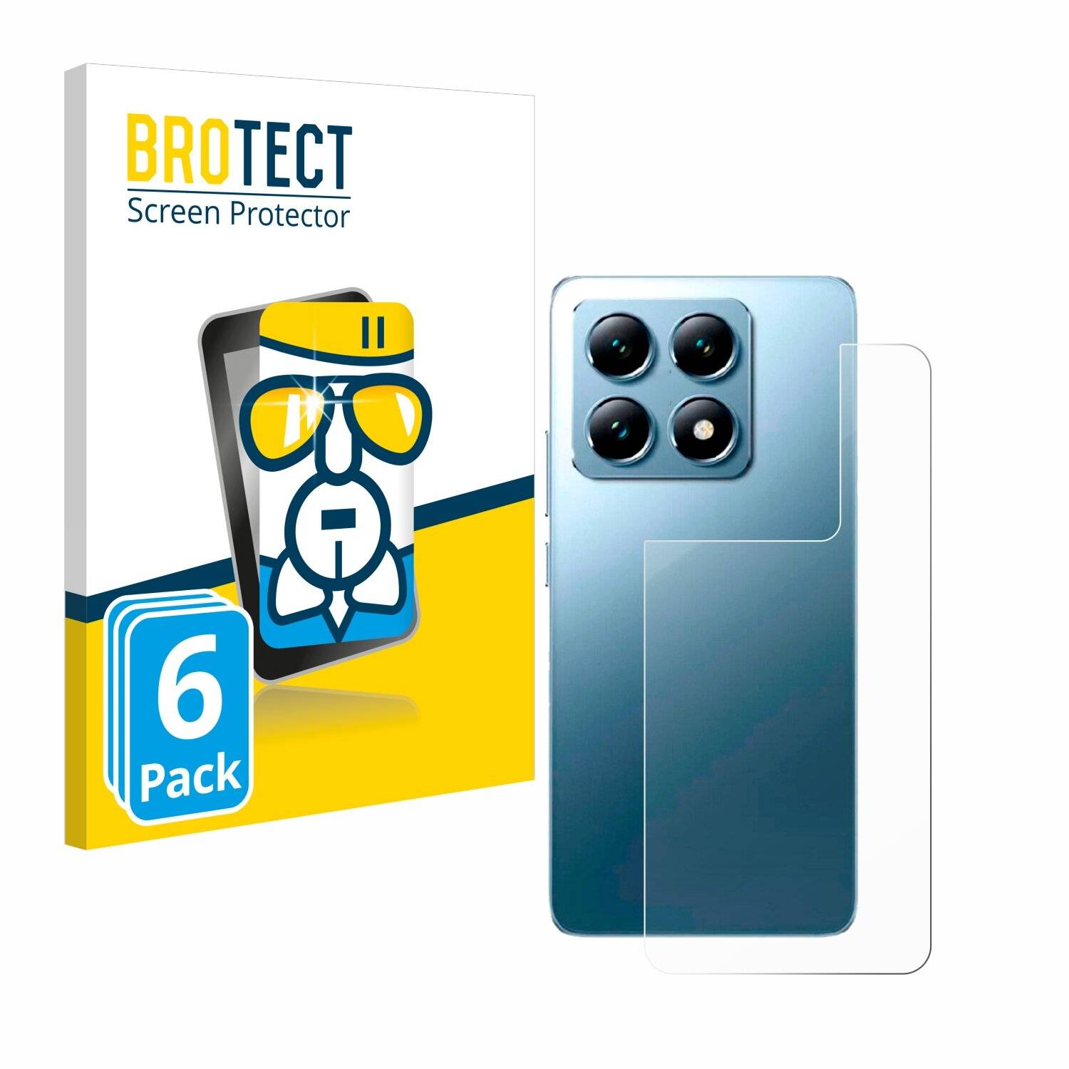 6x BROTECT AirGlass Glas Panzer-Folie für Xiaomi 14T Pro (Rückseite) -