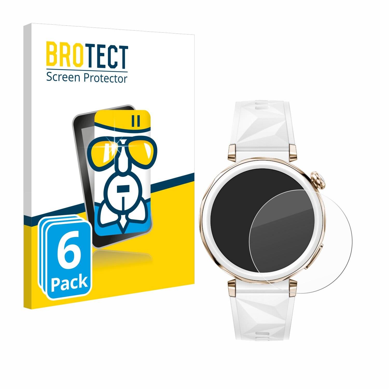 6x BROTECT AirGlass Glas Panzer-Folie für Huawei Watch GT 5 Pro (42 mm) -