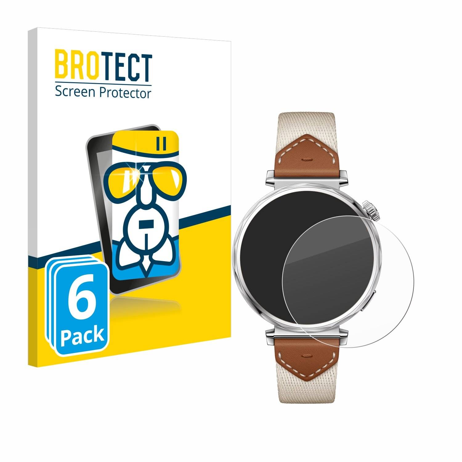 6x BROTECT AirGlass Glas Panzer-Folie für Huawei Watch GT 5 (41 mm) -