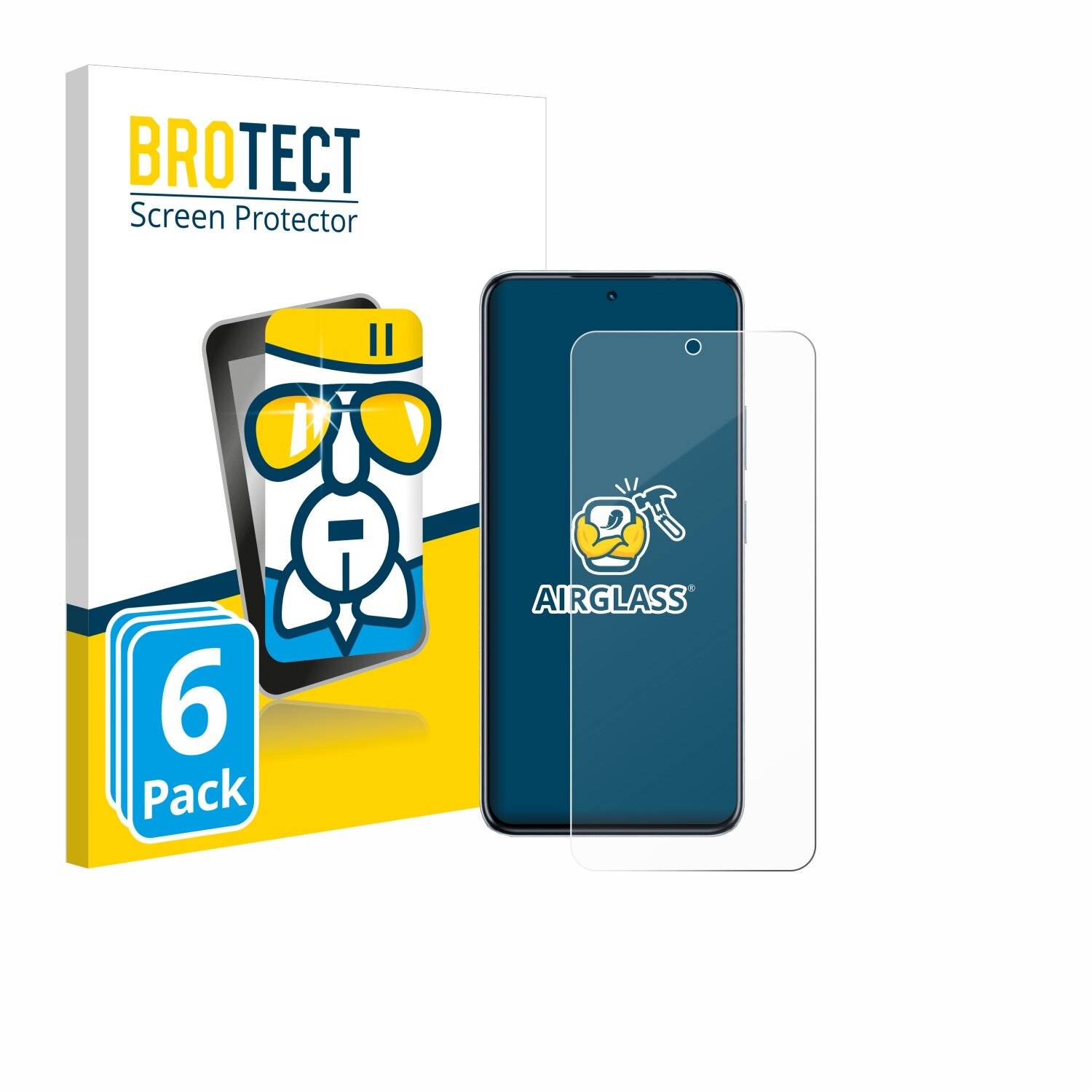 6x BROTECT AirGlass Glas Panzer-Folie für Infinix Hot 50 Pro -