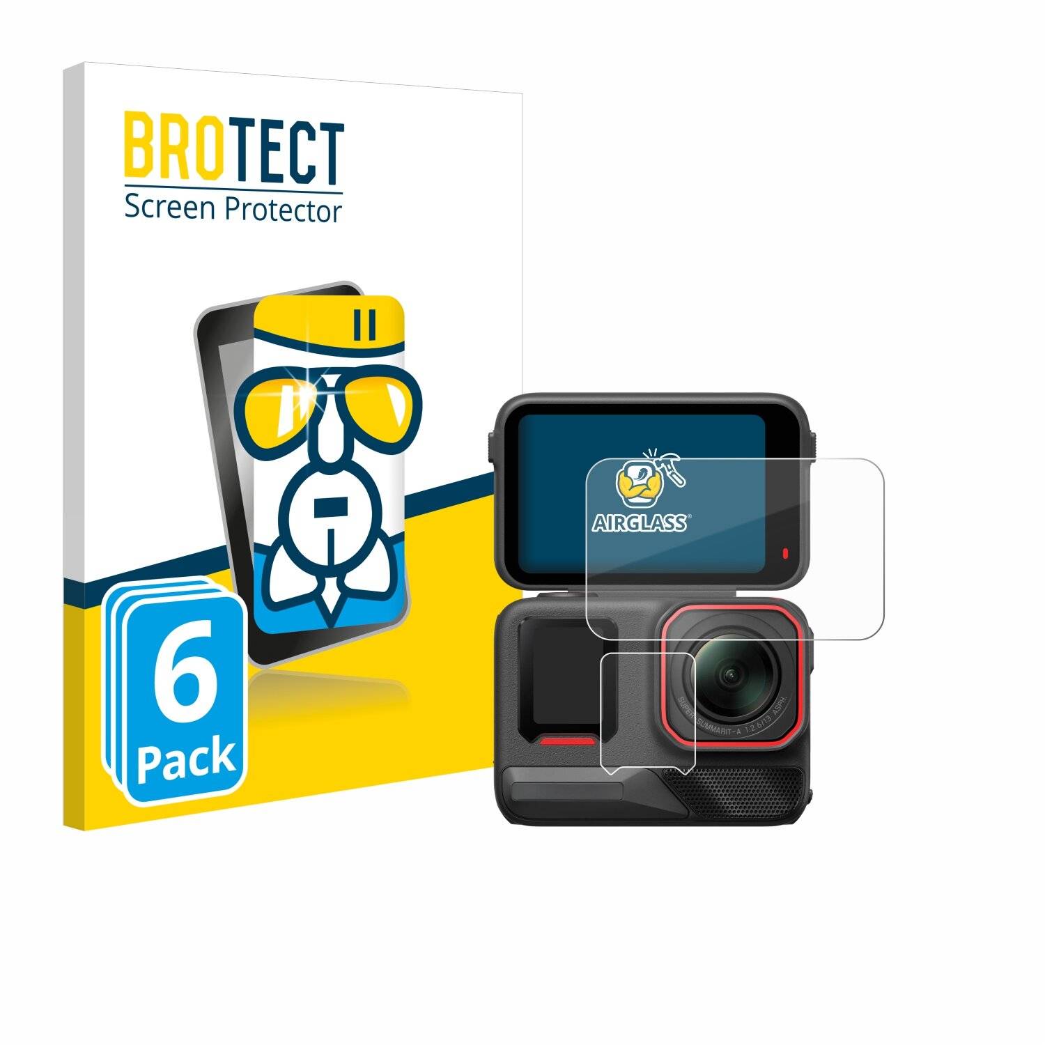 6x BROTECT AirGlass Glas Panzer-Folie für Insta360 Ace Pro 2 -