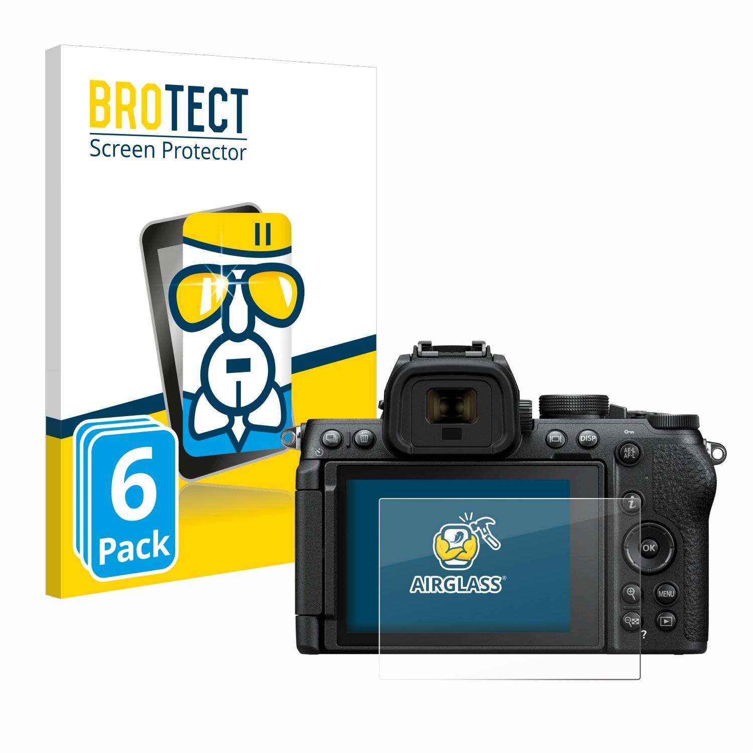 6x BROTECT AirGlass Glas Panzer-Folie für Nikon Z50 II -