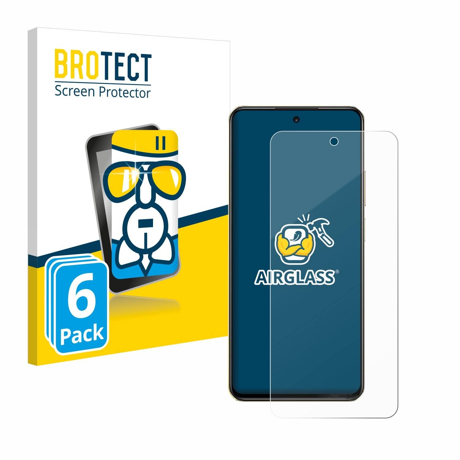 6x BROTECT AirGlass Glas Panzer-Folie für realme C75 -