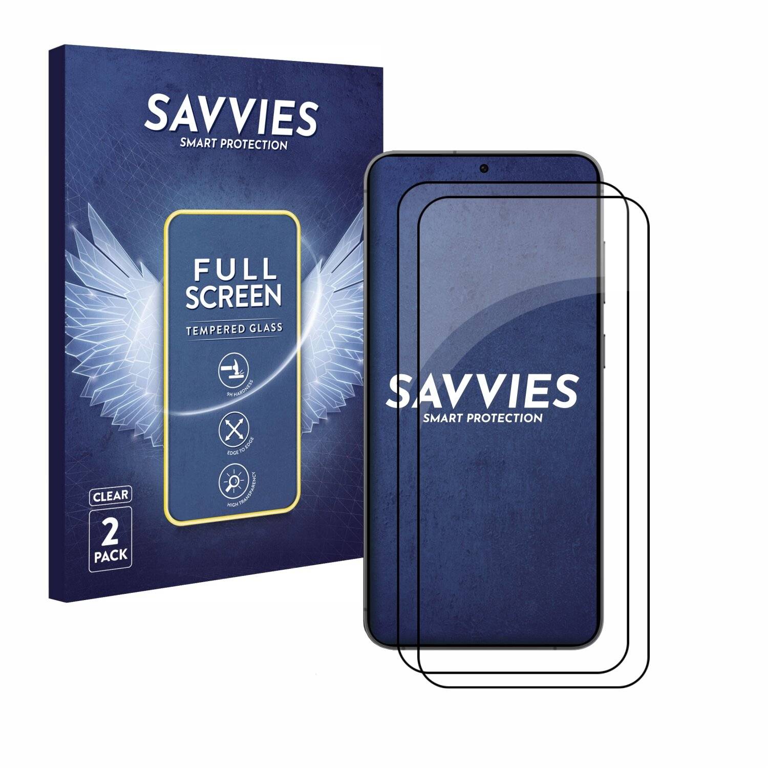 2x Savvies FHD33 2.5D Full Screen Panzer Schutz-Glas für Samsung Galaxy S24 Plus