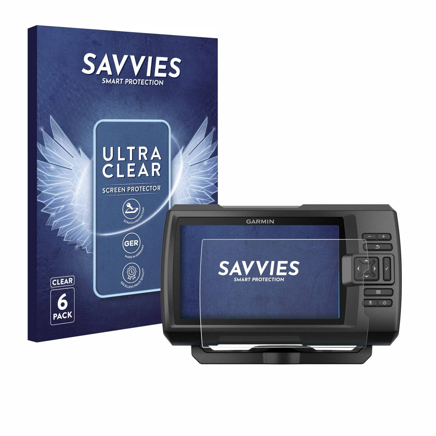 6x Savvies Displayschutz-Folie für Garmin Striker Plus