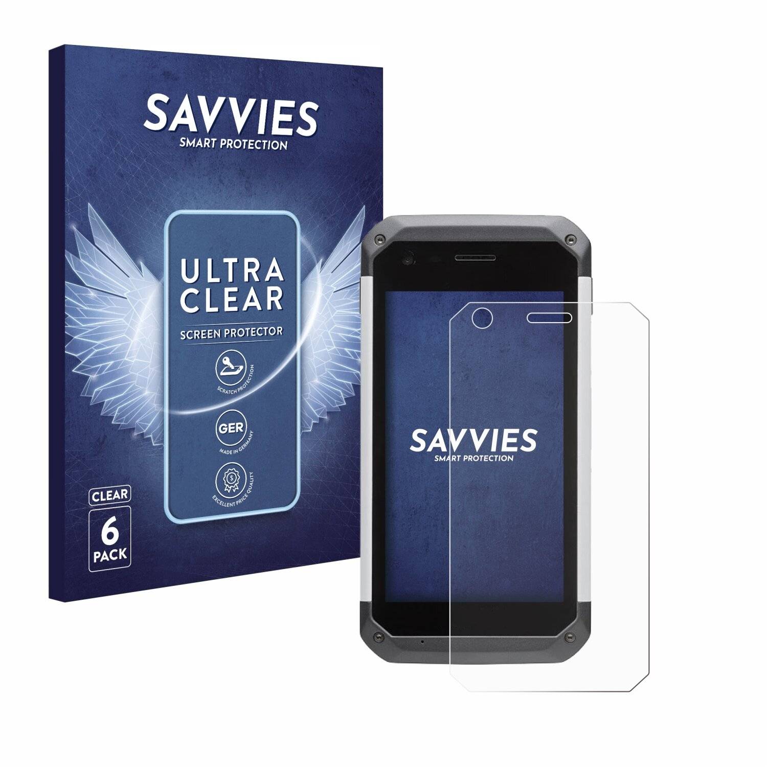 6x Savvies Displayschutz-Folie für Handheld Nautiz