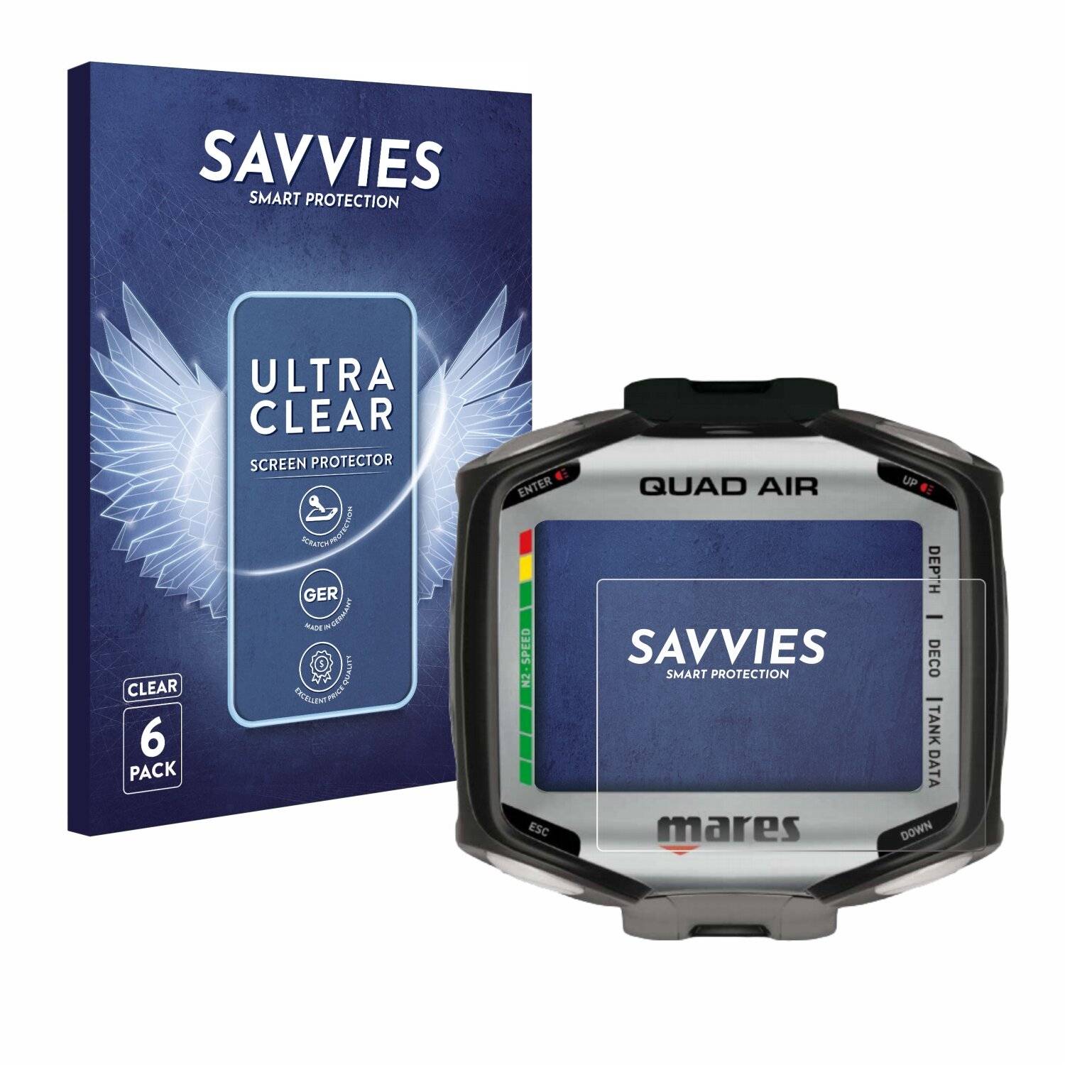 6x Savvies Displayschutz-Folie für Mares