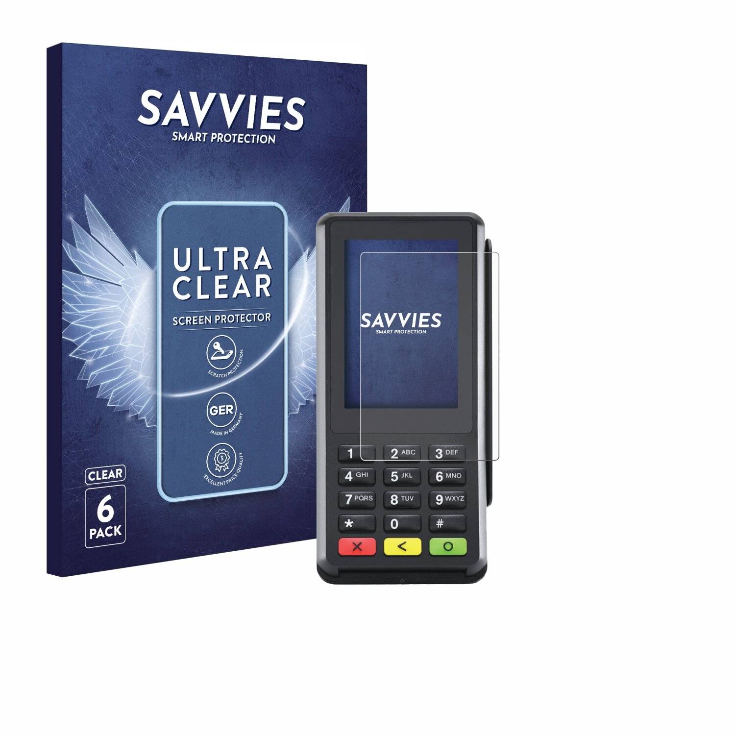 6x Savvies Displayschutz-Folie für Verifone