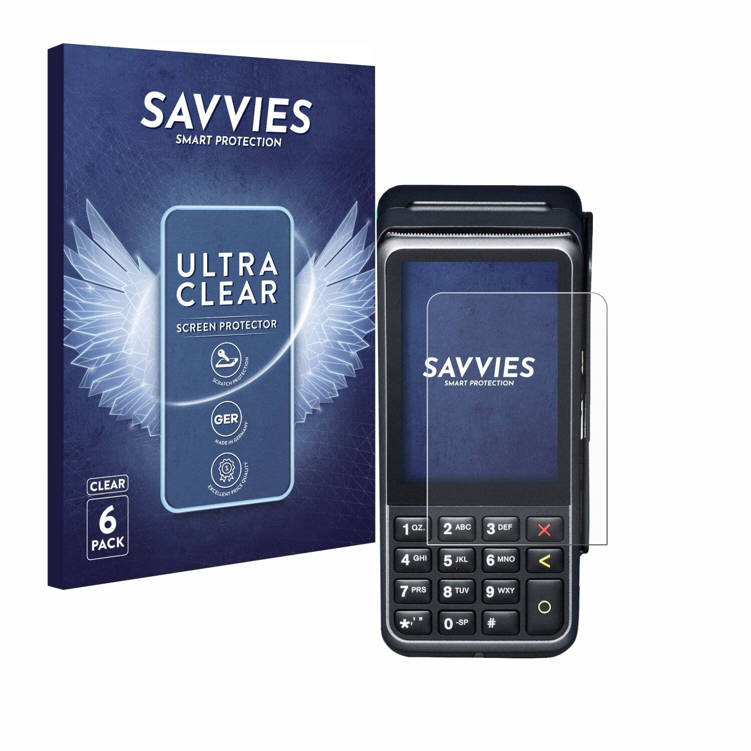 6x Savvies Displayschutz-Folie für Verifone