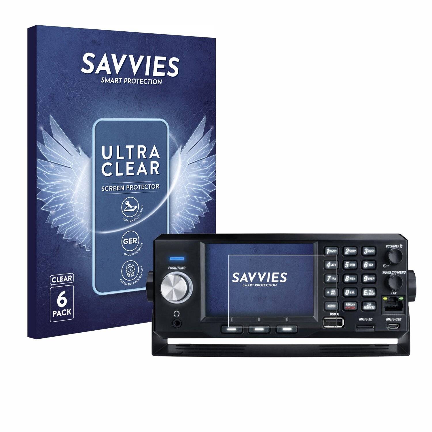 6x Savvies Displayschutz-Folie für Uniden