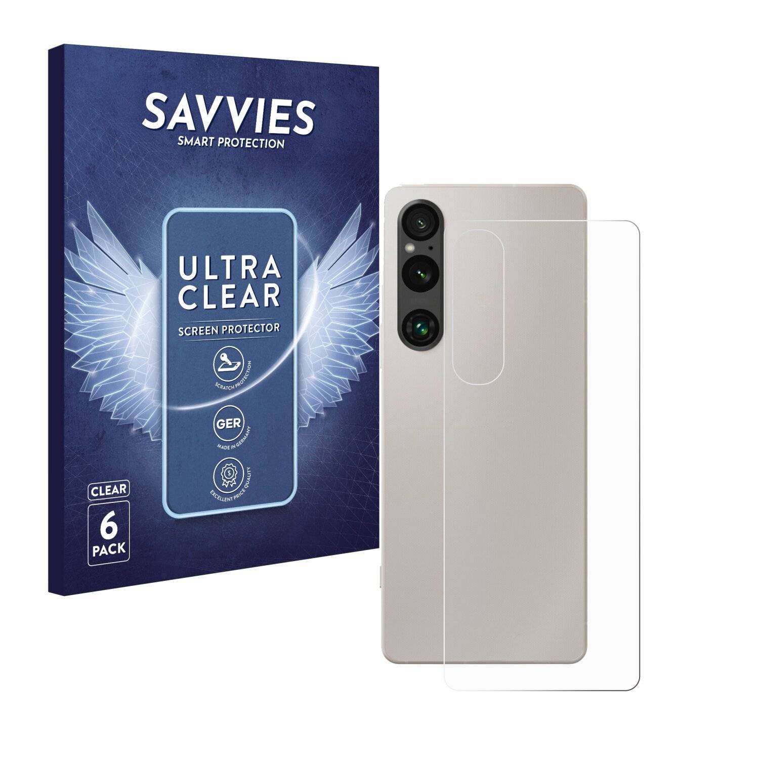 6x Savvies Displayschutz-Folie für Sony Xperia 1 V