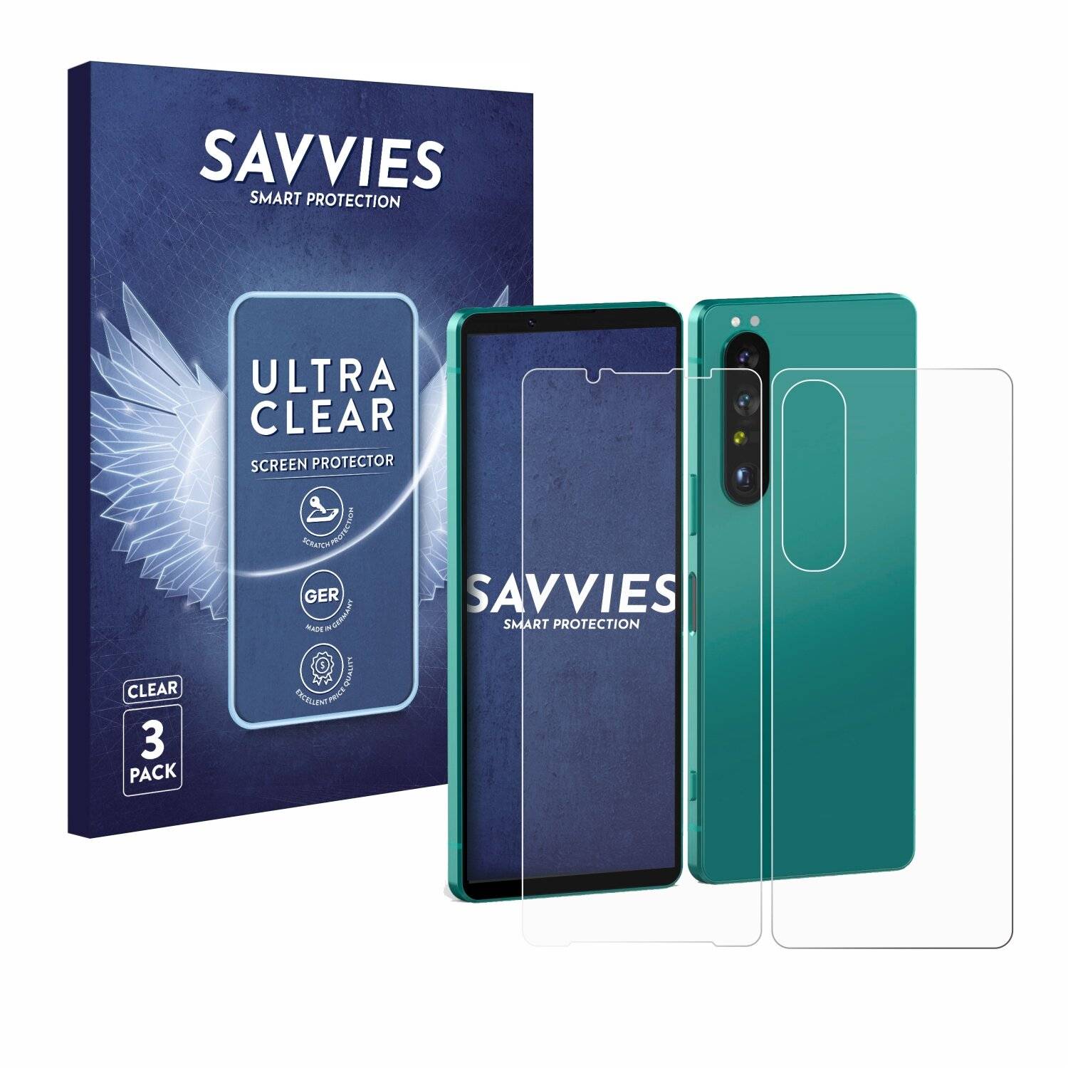 6x Savvies Displayschutz-Folie für Sony Xperia 1 V