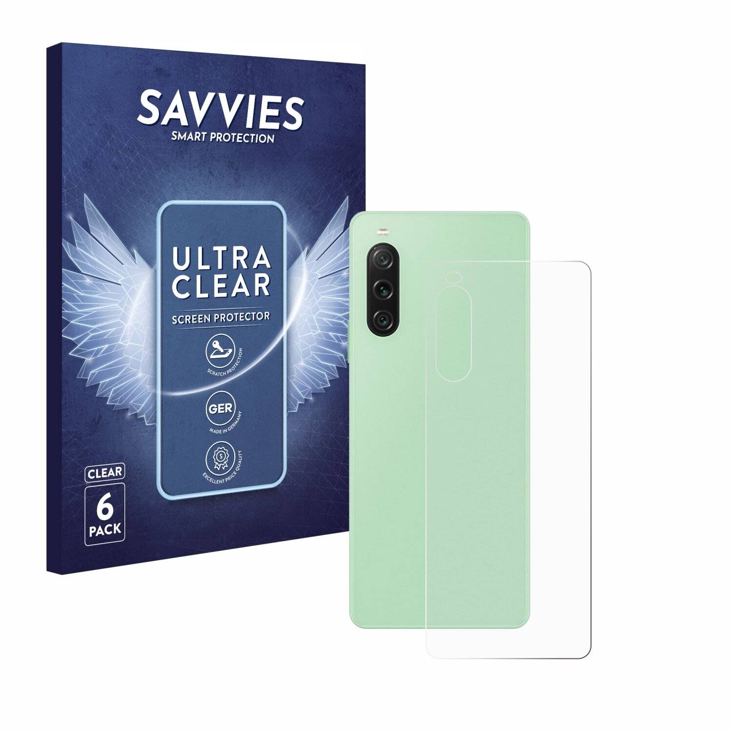 6x Savvies Displayschutz-Folie für Sony Xperia 10 V