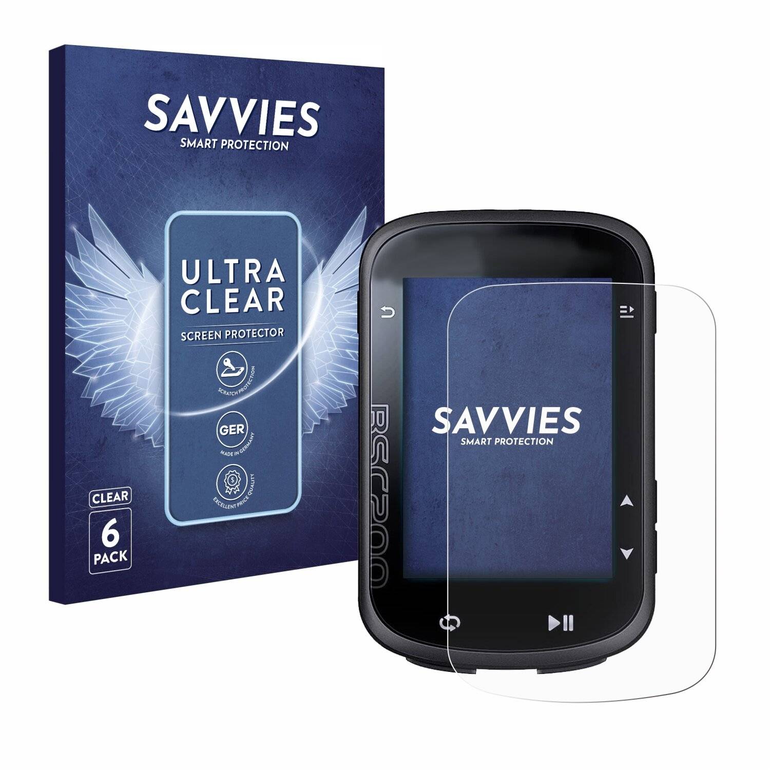 6x Savvies Displayschutz-Folie für igpsport