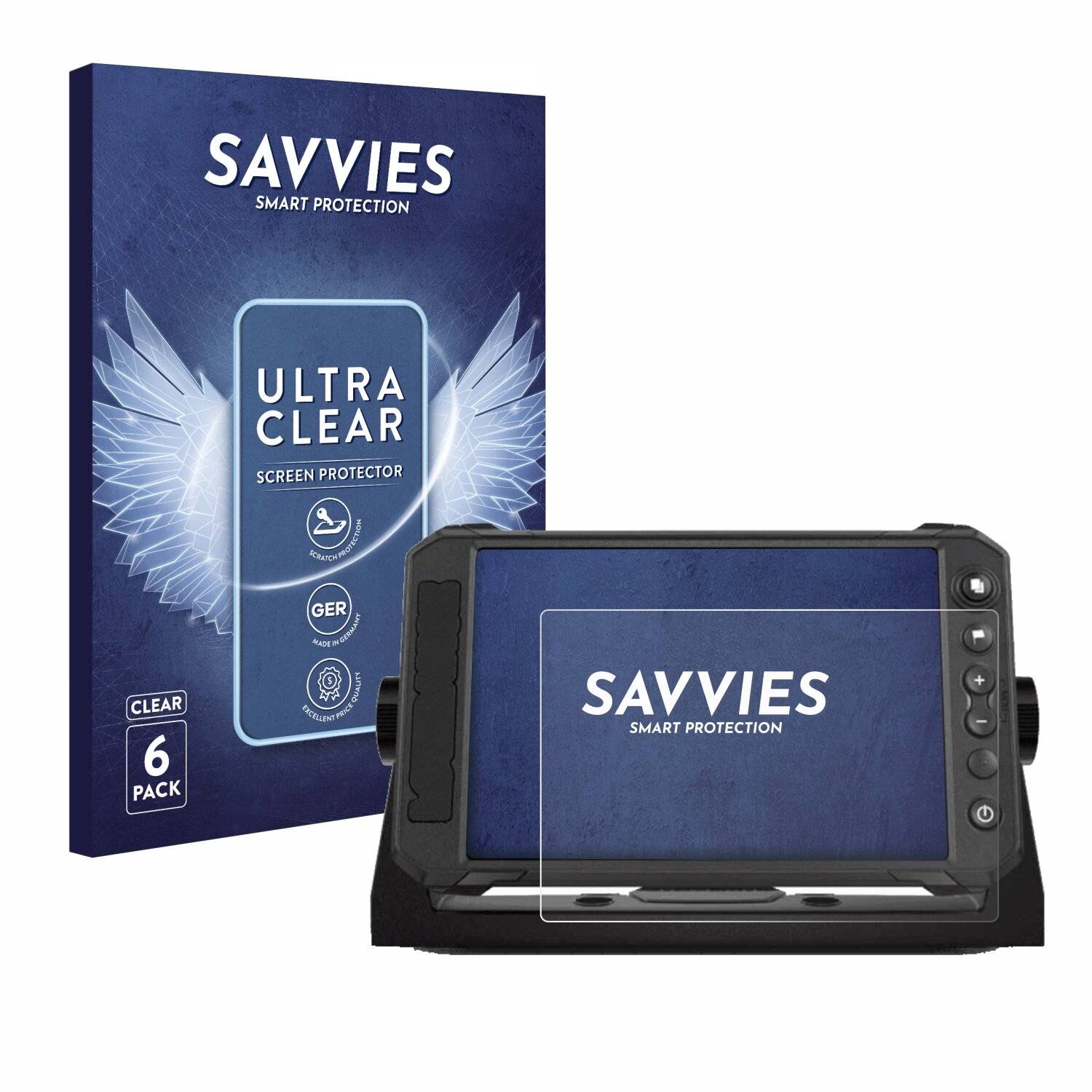 6x Savvies Displayschutz-Folie für Lowrance Elite FS