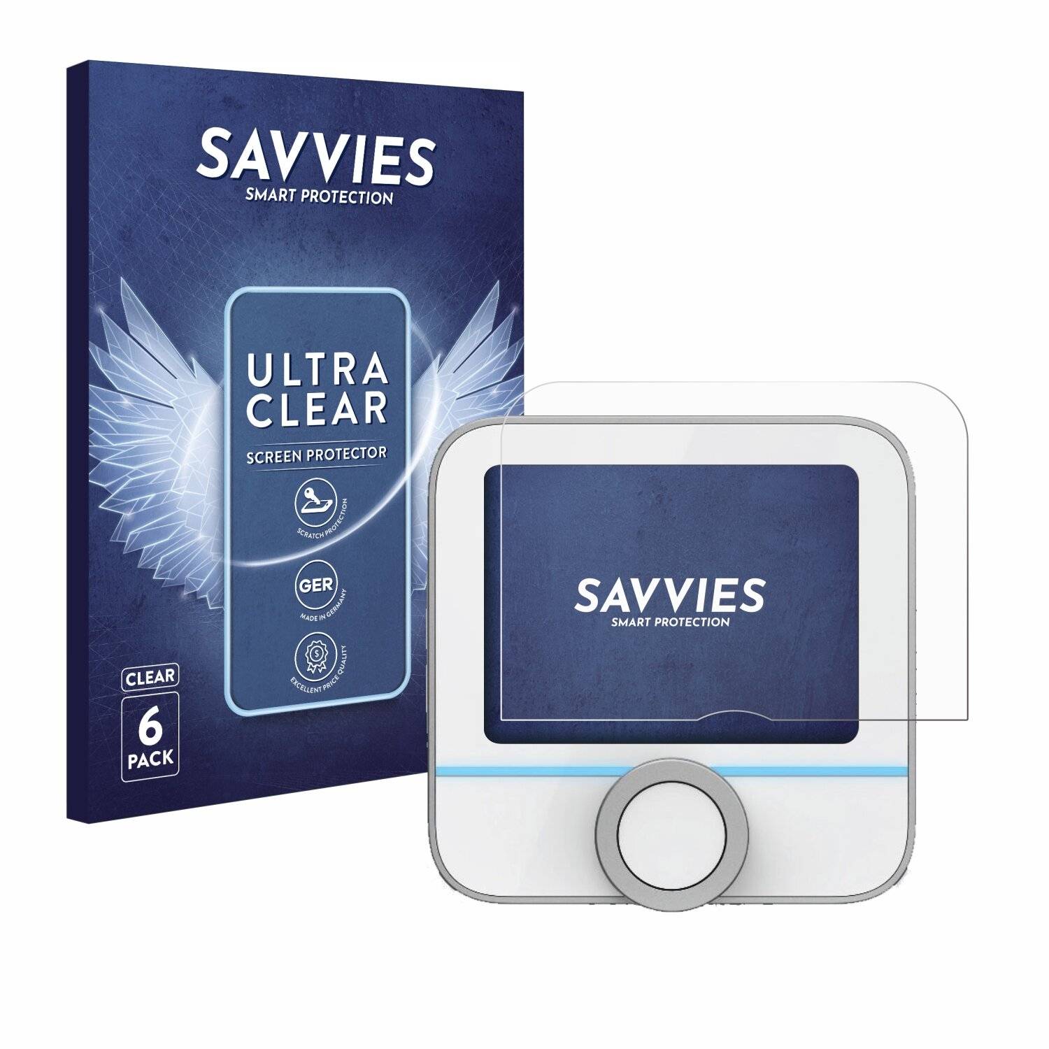 6x Savvies Displayschutz-Folie für Bosch Smart Home 230 V (Raumthermostat